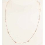 Red gold choker, 585/000, with diamonds. Diamond by the yard ". Fine red gold anchor necklace set