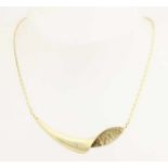 Elegant gold choker 585/000, poly / rough. Charisma choker, indura, organically shaped, with a broad