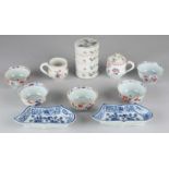 Ten times antique Chinese porcelain. Among others: Imari + Family Rose. Consisting of: Five bowls,