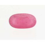 Ruby, elongated oval faceted, 10.3 ct. 17x8mm. Rubin, länglich oval facettiert, 10.3 ct. 17x8mm.
