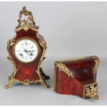 Antique 19th century French tortoise wall clock with bronze frames. With original St. Marti. Eight-