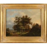 HE Rademaker. 1862. 1820 - 1885. Dutch panoramic landscape with figure. Needs restoration. Oil paint