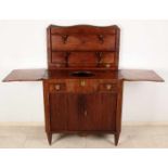 18th Century mahogany Louis Seize folding buffet with original bronze fittings. Size: 95 x 97 x 60