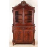 19th Century Dutch mahogany Louis Philippe bonheur. Thin shrink seams. Circa 1870. Size: 203 x 106 x