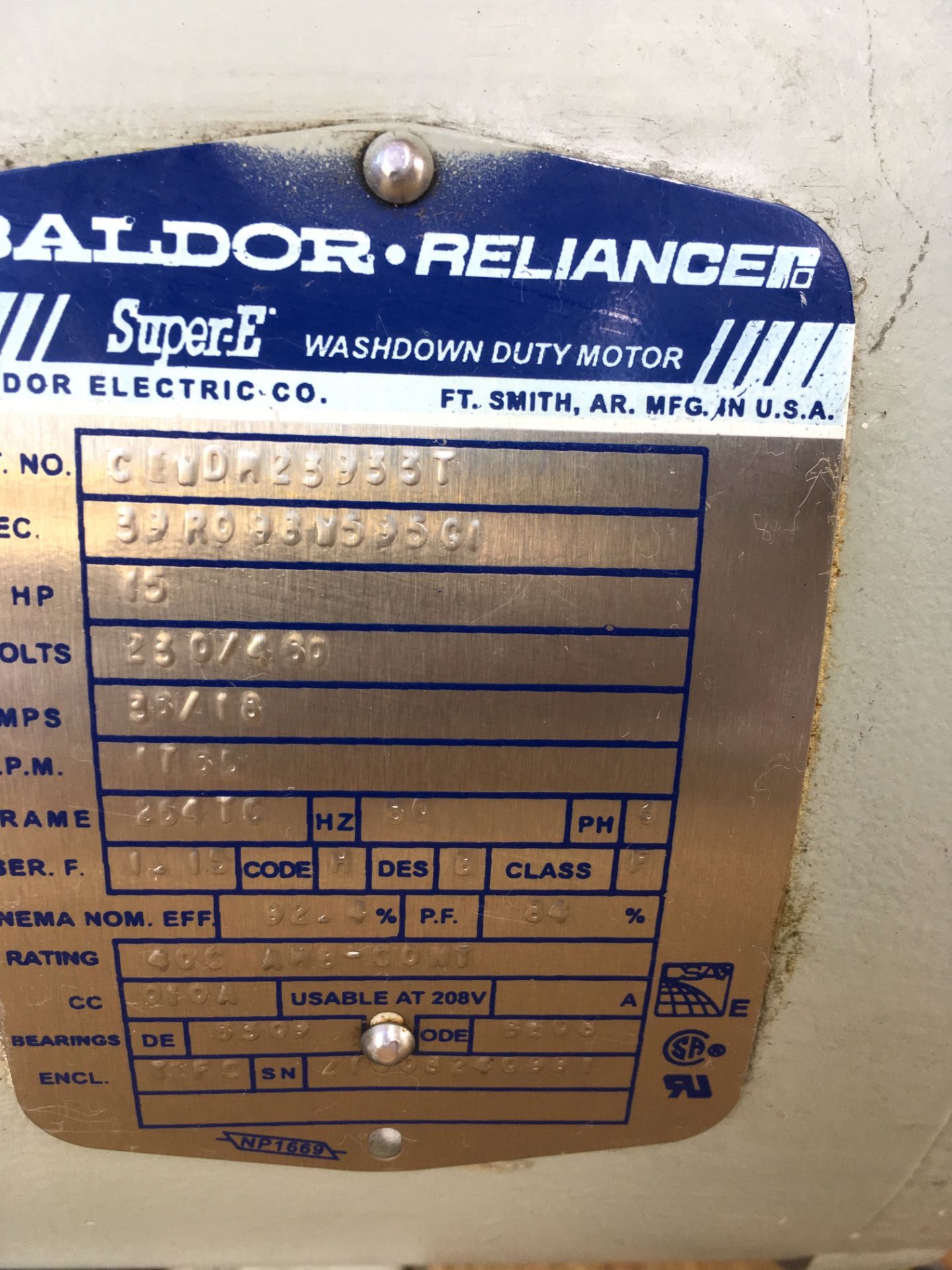 Fristam Centrifugal Pump; Model: FPR1161-280, Serial: FPR11611004138, Year: 2010 Baldor 15 HP, 3. - Image 2 of 7