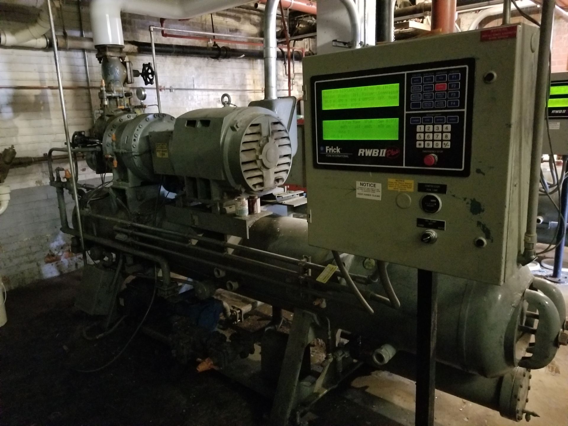 Frick Ammonia Compressor RWBII Plus Model: RWB 40H Serial: S0011BDMFLHAB3 Refrigerant R717, Max