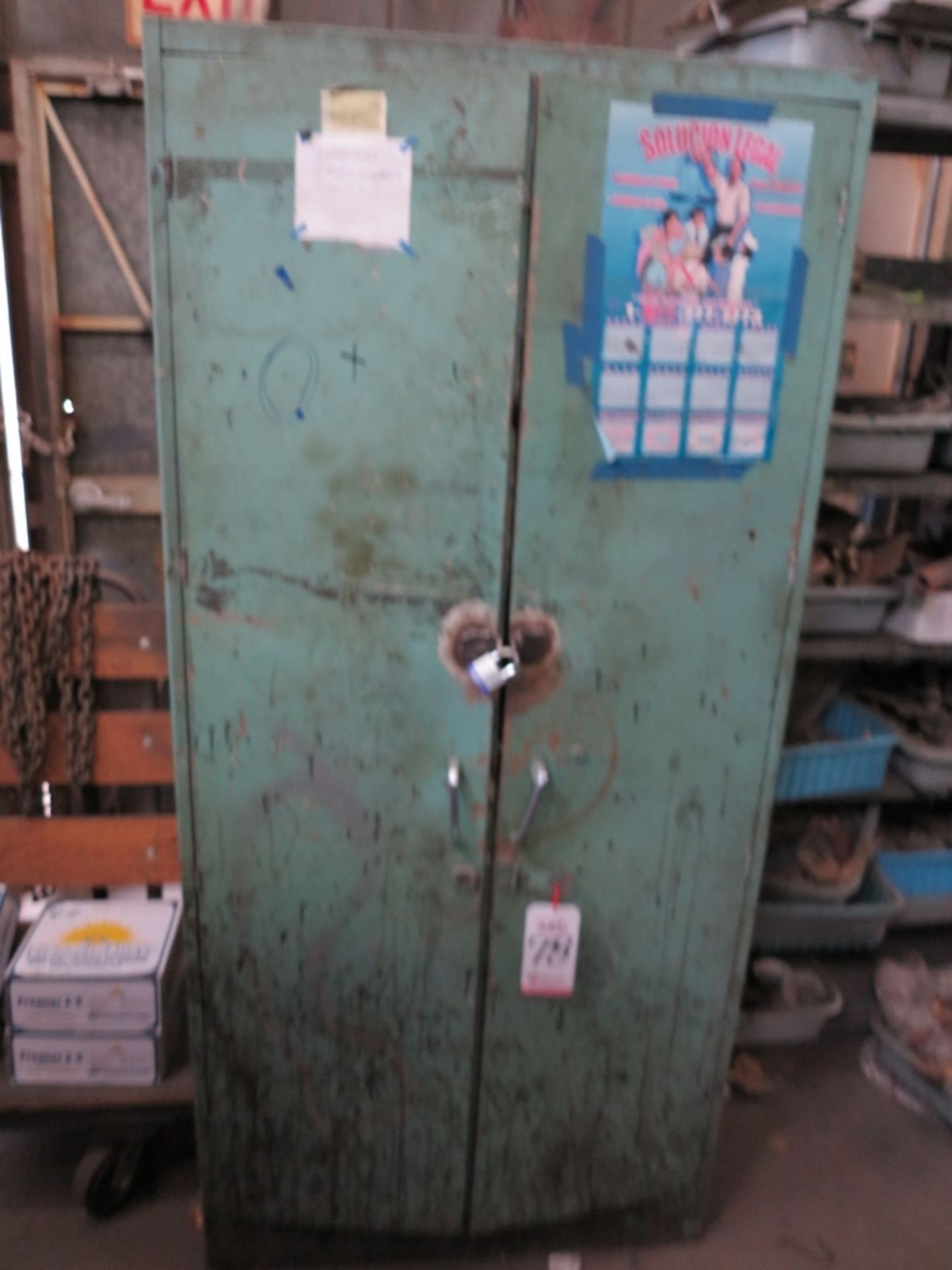 METAL 2-DOOR CABINET W/ CONTENTS