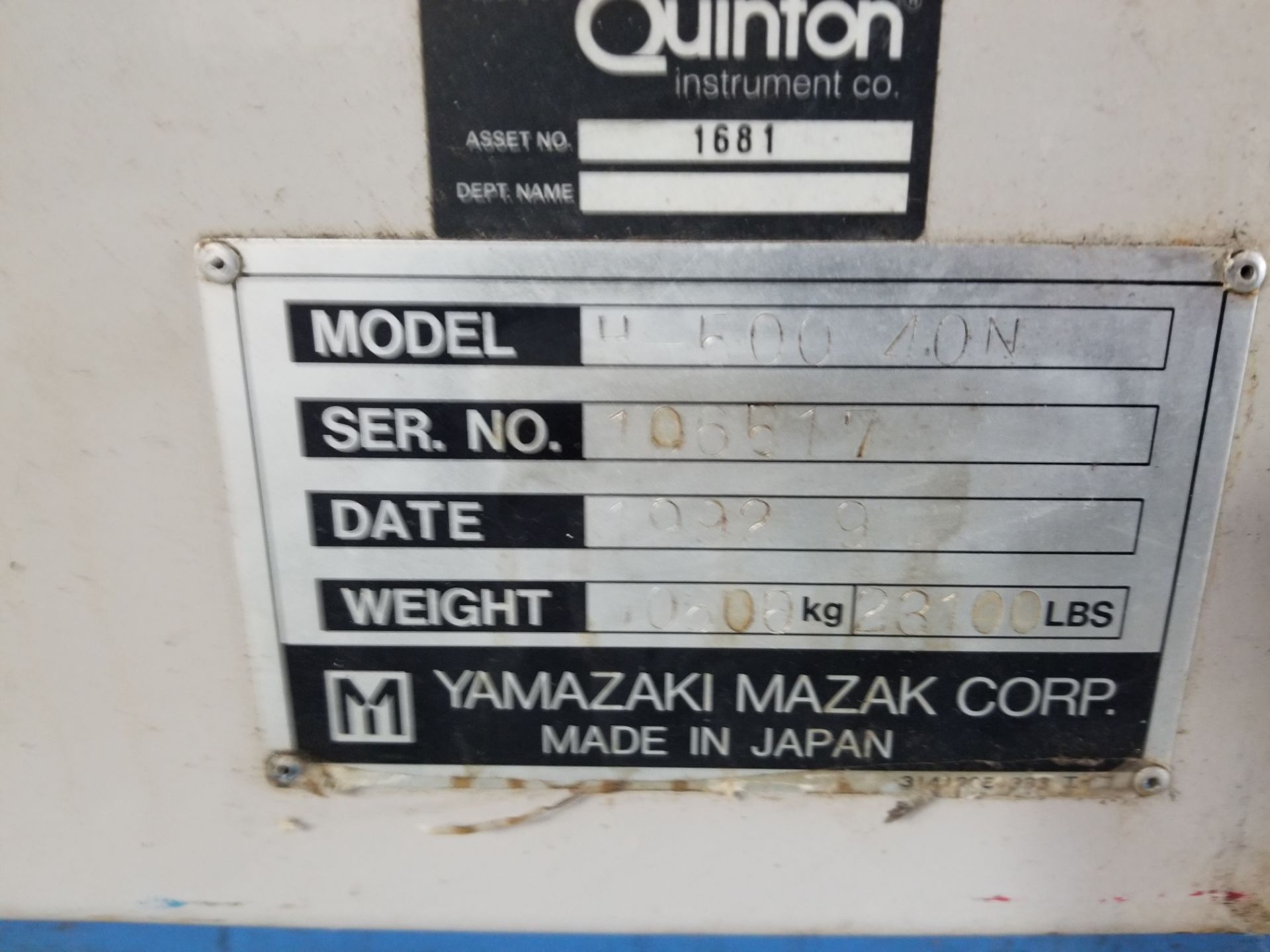 1992 MAZAK H500 40N MAZATECH HORIZONTAL MACHINING CENTER, S/N 106517. RECONDITIONED BY MAZAK IN 2017 - Bild 16 aus 24