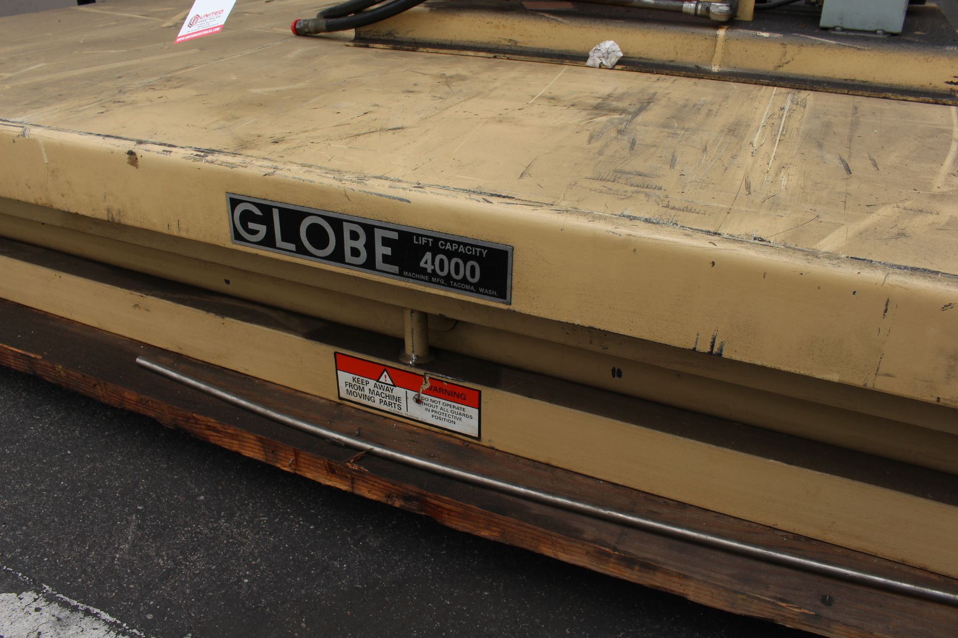 GLOBE 51" X 98" PLATFORM LIFT, MODEL TXLIFT, 4,000 LB CAPACITY, S/N 33TX90103 - Image 3 of 4