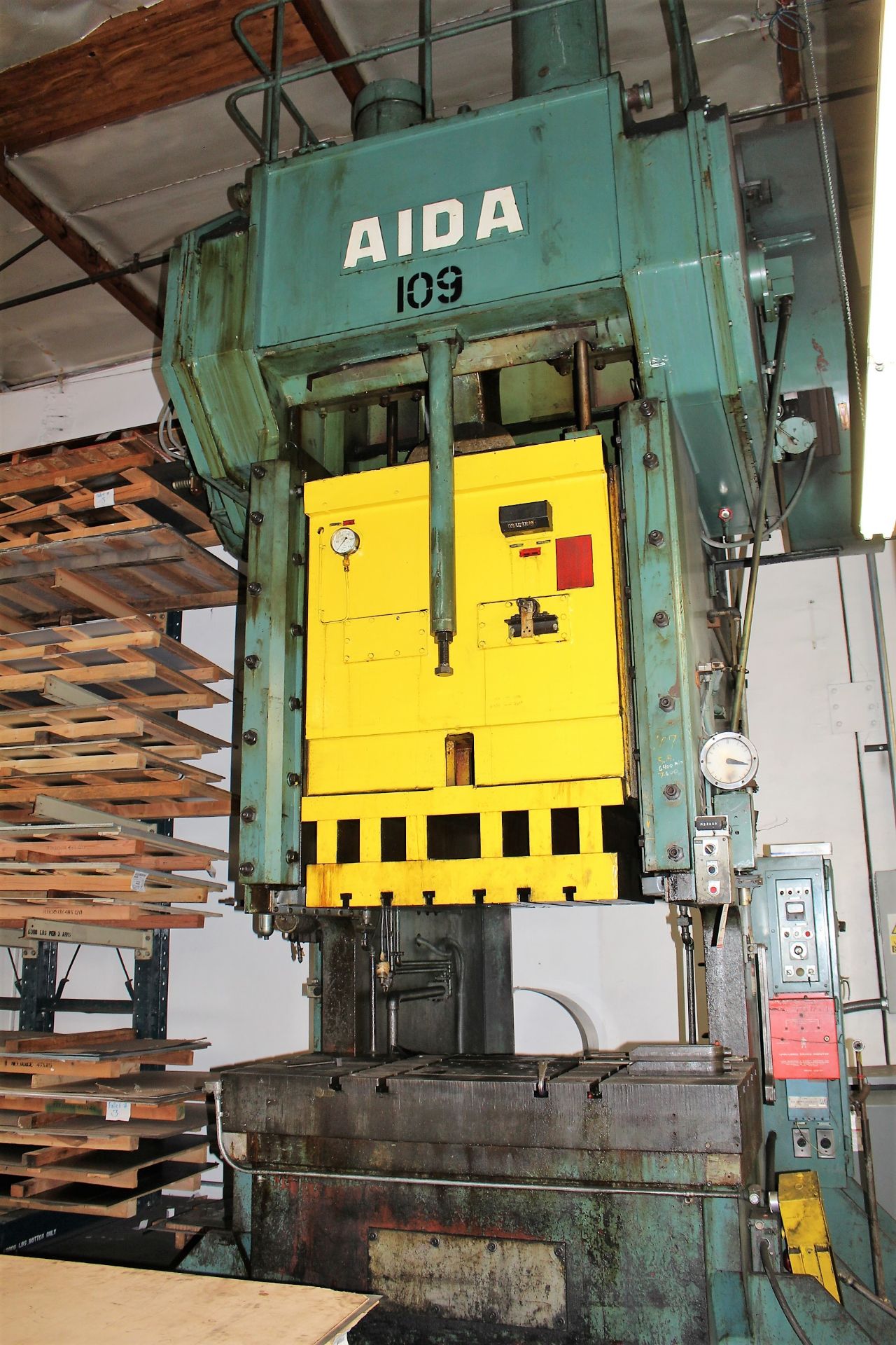 AIDA MODEL PC-30 PUNCH PRESS, 300 TON CAPACITY,AIR CUSHION, 15.7" STROKE, 30 SPM, 70" X 30" - Image 5 of 21