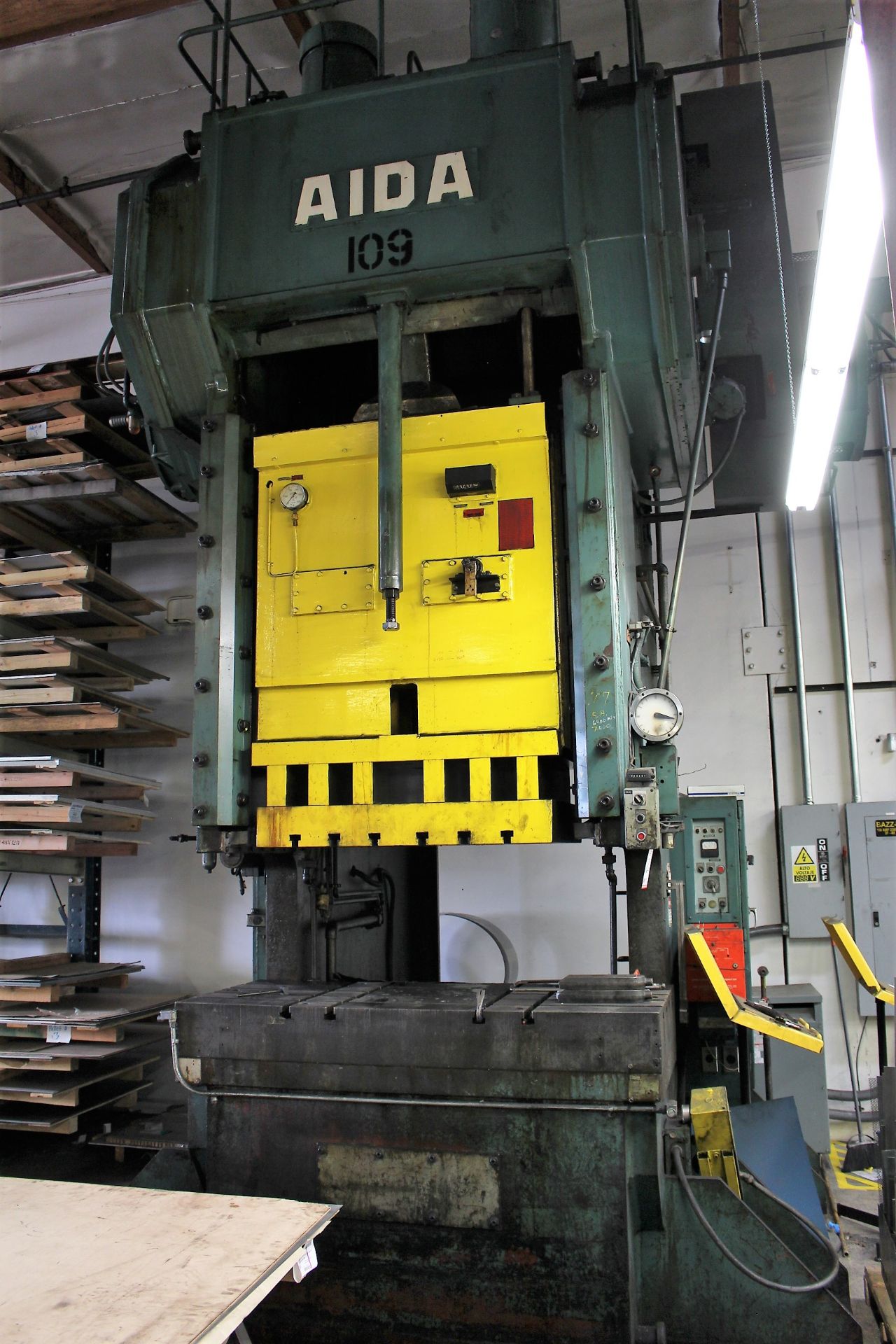 AIDA MODEL PC-30 PUNCH PRESS, 300 TON CAPACITY,AIR CUSHION, 15.7" STROKE, 30 SPM, 70" X 30" - Image 3 of 21