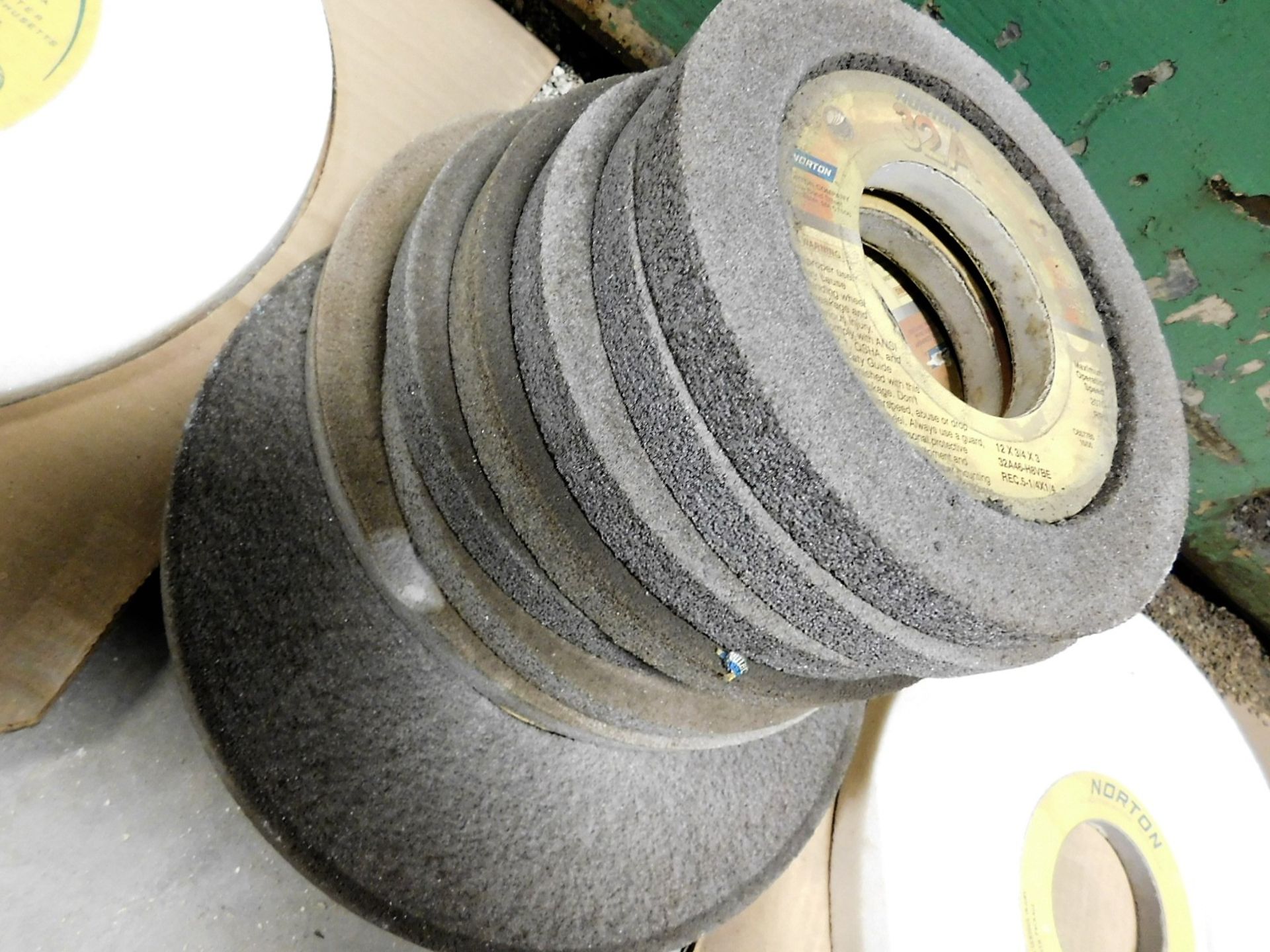 LOT - ASSORTMENT OF GRINDING WHEELS, 12", THAT FIT THE THOMPSON GRINDER - Image 5 of 6