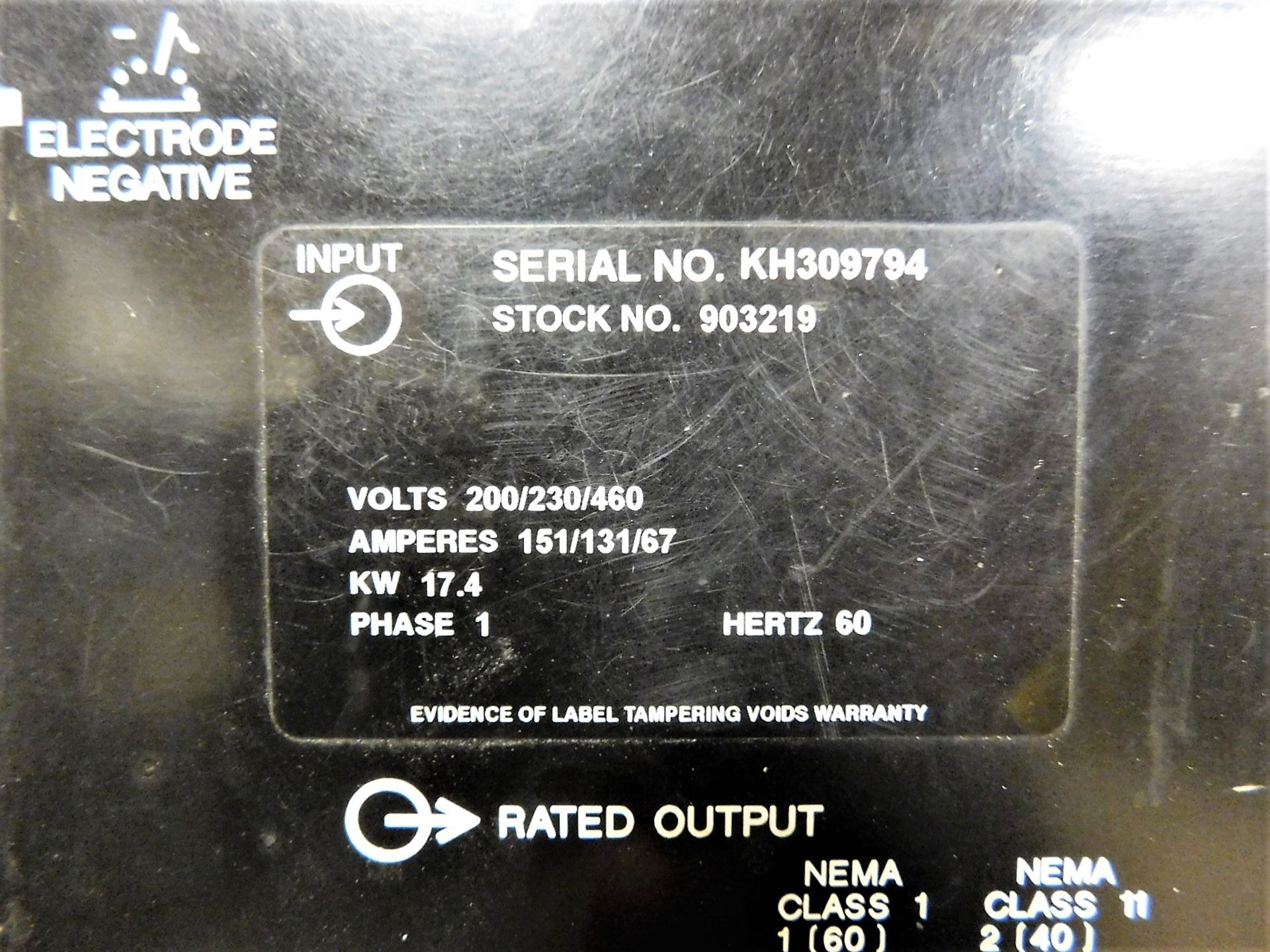 MILLER SYNCROWAVE 351 AC/DC WELDING POWER SOURCE, STOCK NO. 903219, S/N KH309794, W/ BERNARD WATER - Image 3 of 6