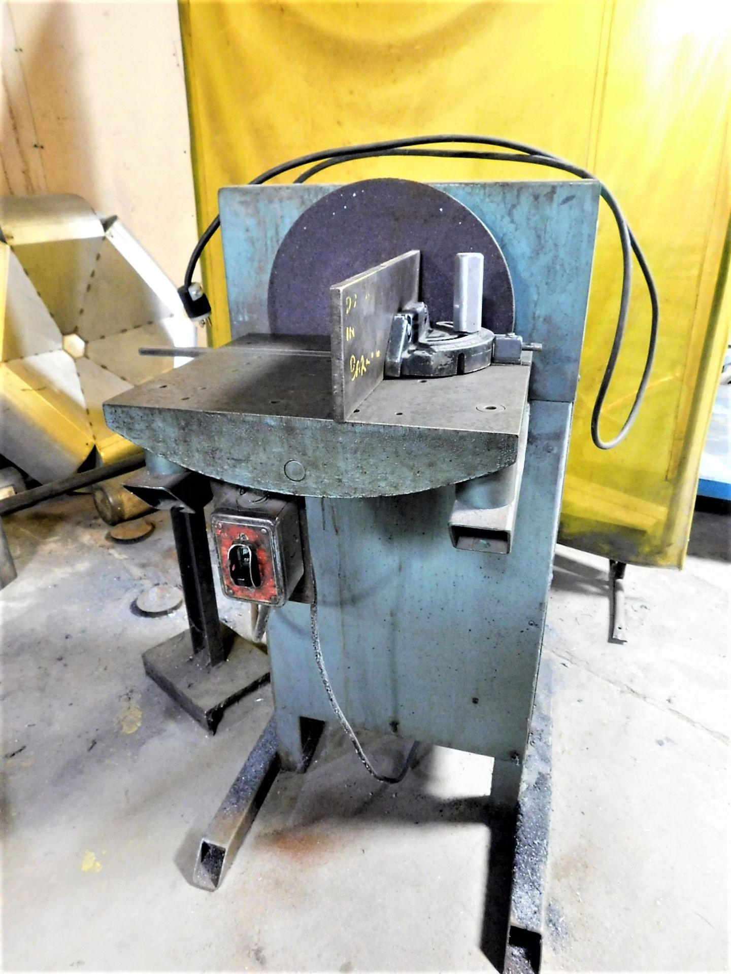 12" VERTICAL DISK SQUARING GRINDER, W/ MITER GAUGE