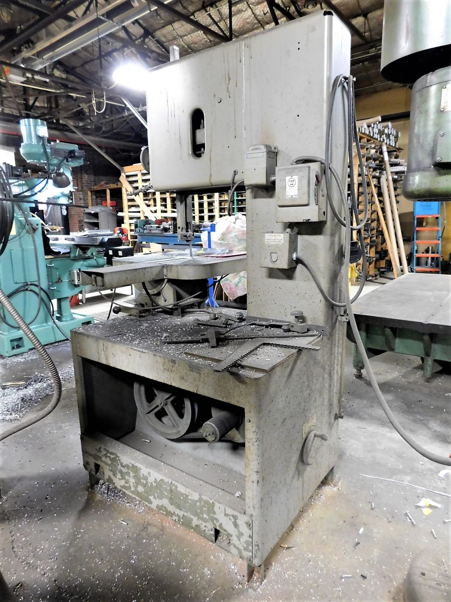 GROB 18" VERTICAL BAND SAW, MODEL 4V-18, S/N 287, 1968, RW-B BUTT WELDER - Image 3 of 8