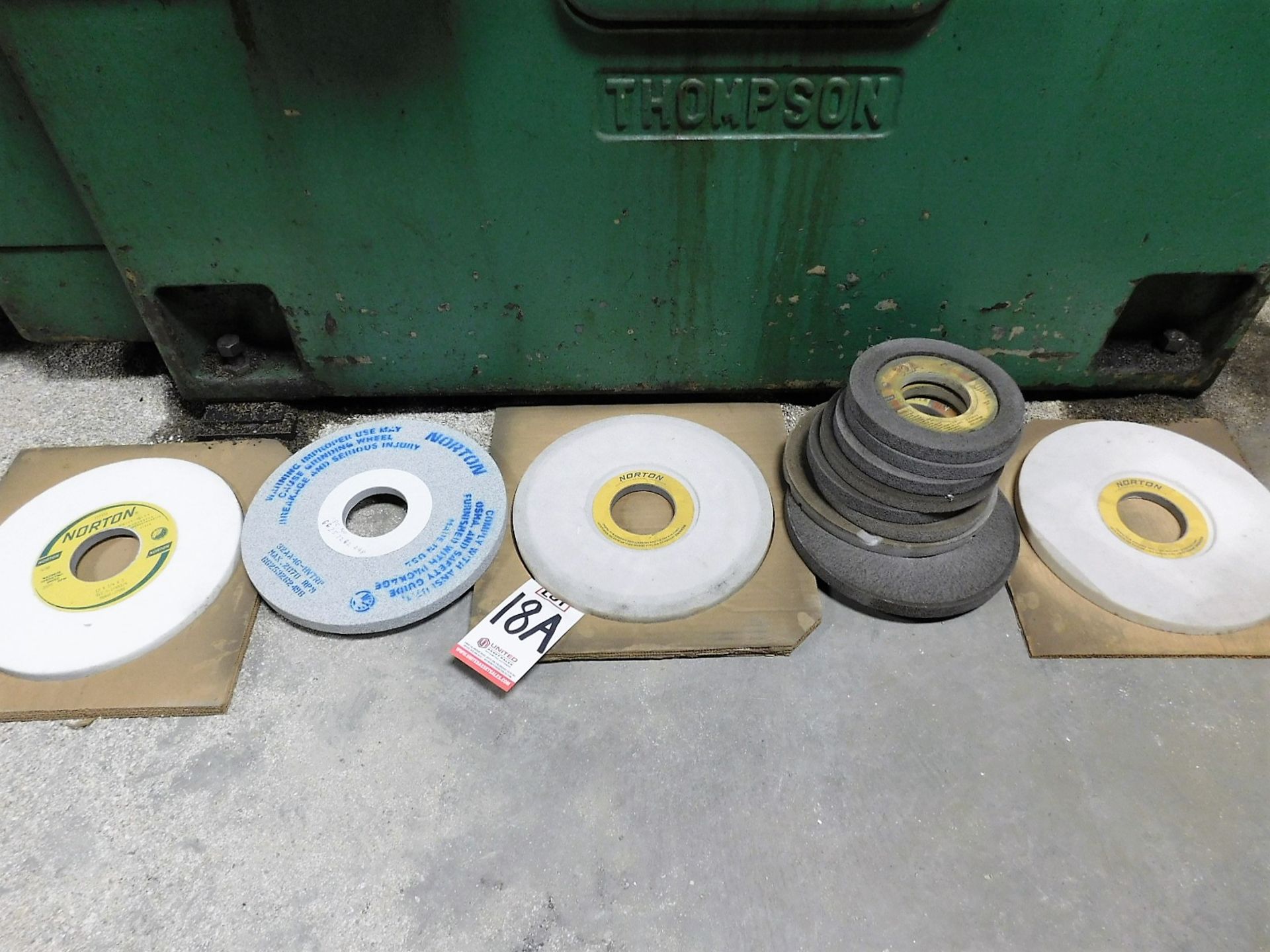LOT - ASSORTMENT OF GRINDING WHEELS, 12", THAT FIT THE THOMPSON GRINDER
