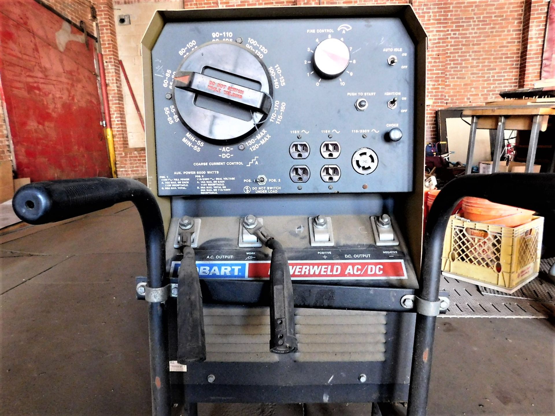 HOBART POWERWELD PORTABLE GASOLINE POWERED AC/DC WELDING POWER SOURCE, S/N 86WS07386, 6500 WATTS, W/ - Image 2 of 6