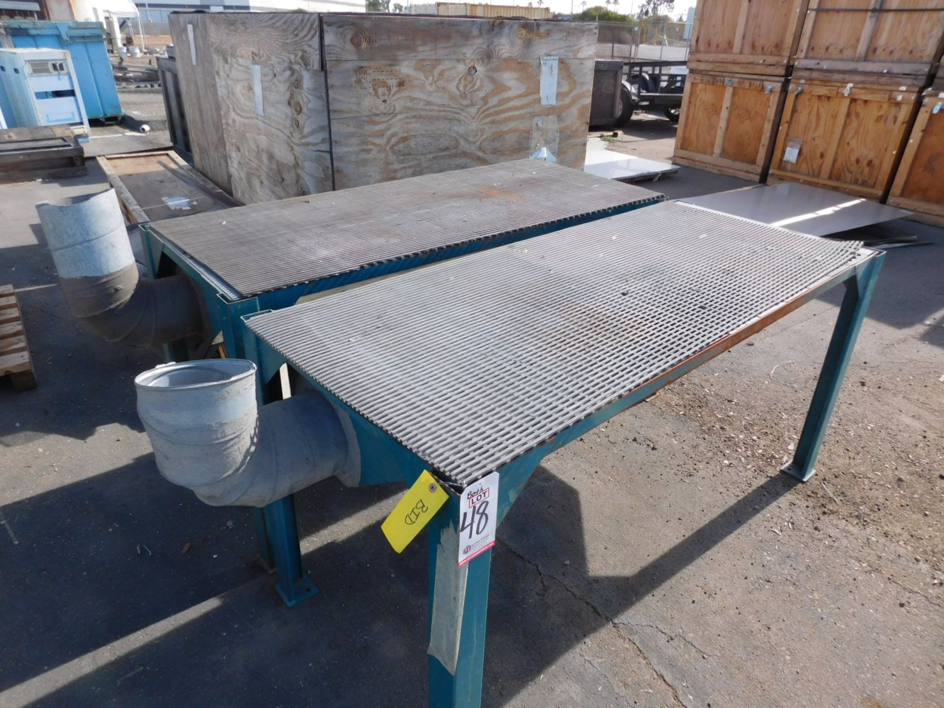 LOT - (2) VACUUM SANDING TABLES, EACH TABLE MEASURES 6' X 30", 36" WORKING HEIGHT