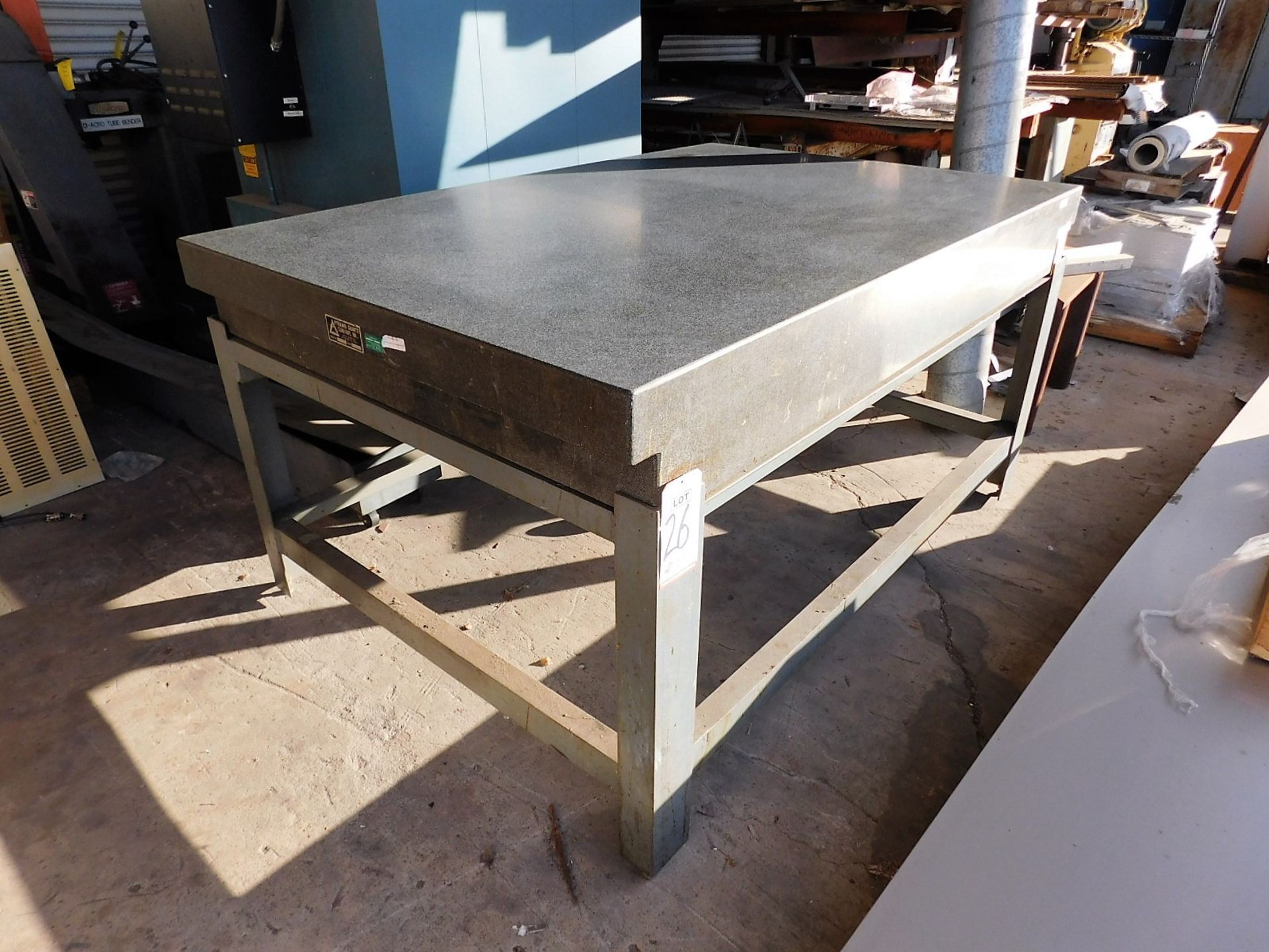 PYRAMID SURFACE PLATE, 4' X 6' X 8-1/4", GRADE A, S/N 5990, STEEL STAND - Image 2 of 4