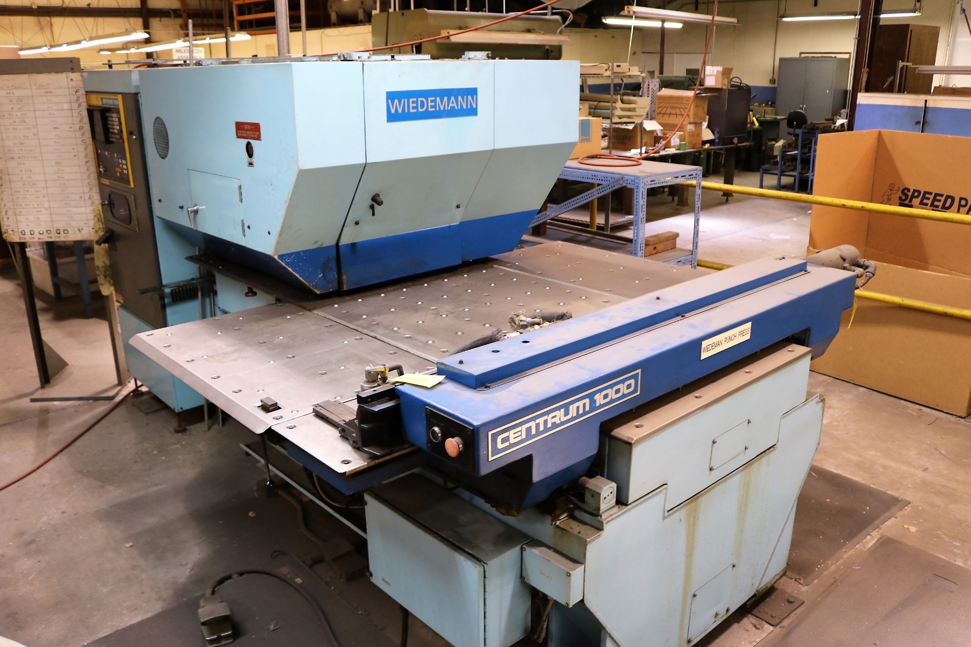 WIEDEMANN CENTRUM C-1000 PUNCH PRESS, FANUC 6M CNC CONTROL, 16-TON CAPACITY, 40" X 40" TABLE, 20-