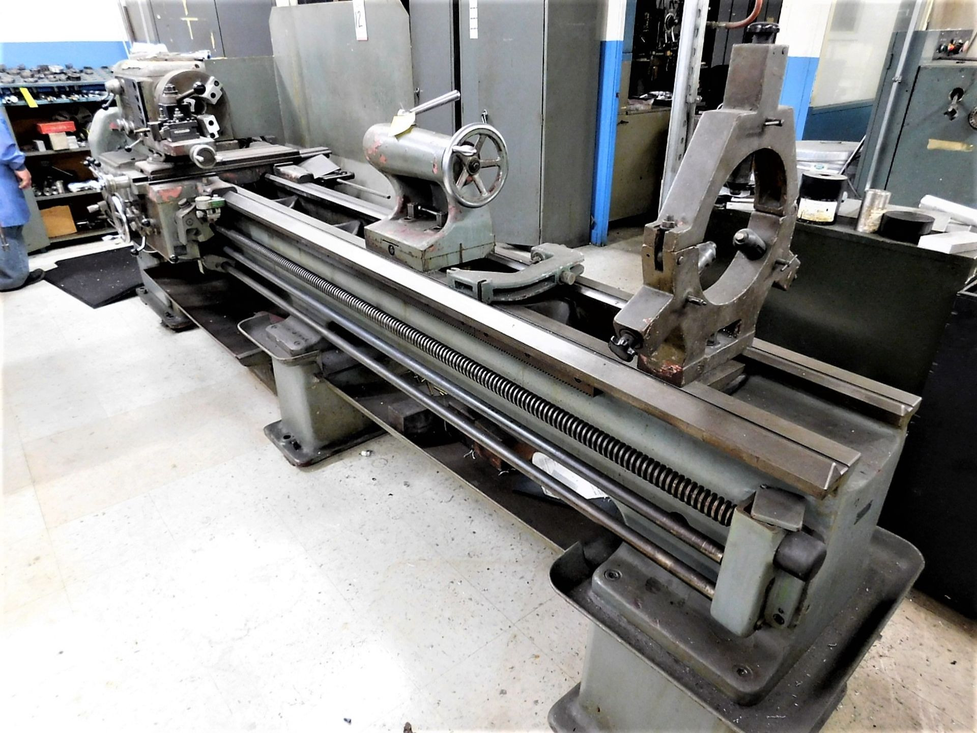 TARNOW LATHE, MODEL TUJ, 48 X 2500, S/N 3725, TAILSTOCK, STEADY REST, (2) EXTRA CHUCKS AND TOOLING - Image 2 of 5