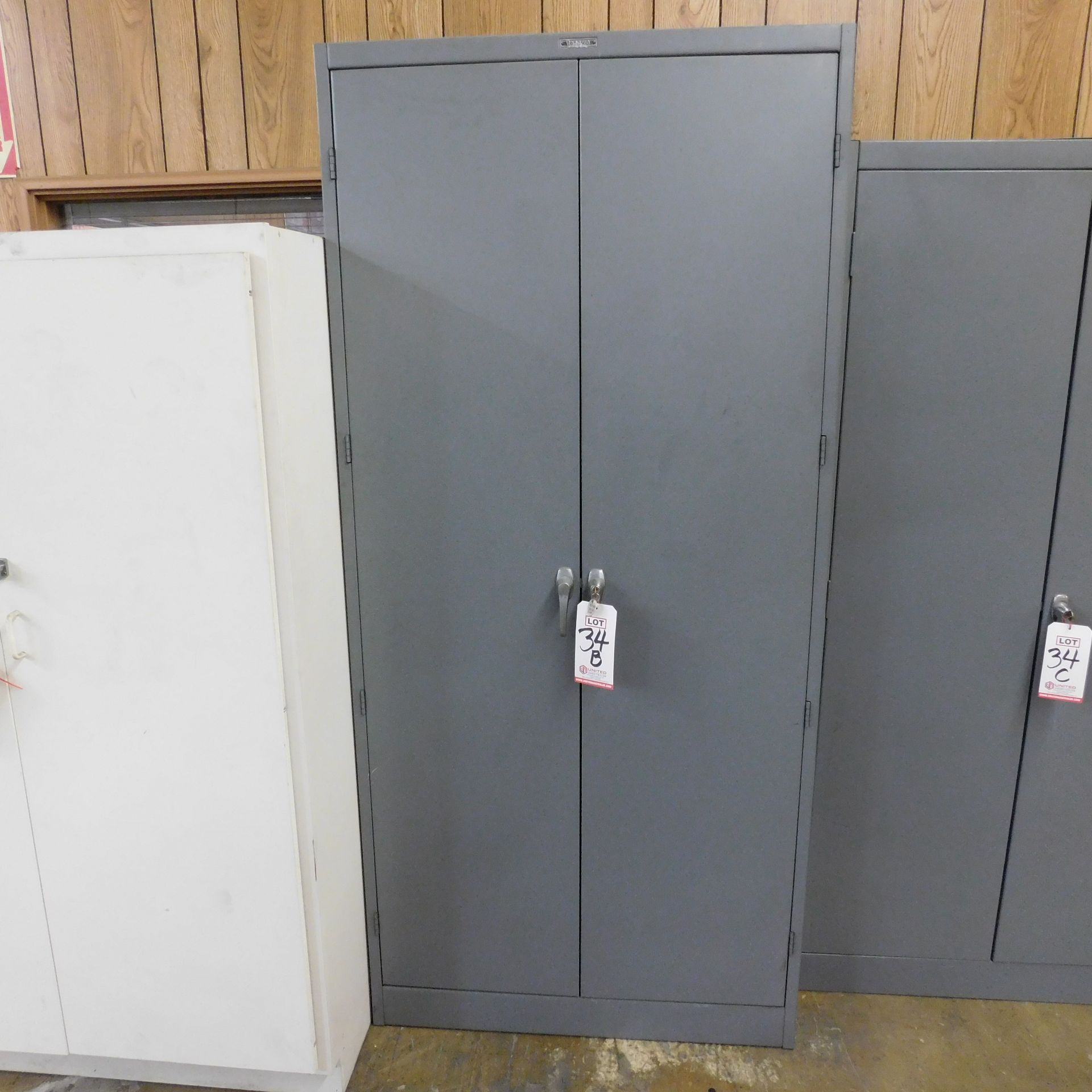 2-DOOR STEEL STORAGE CABINET W/ KEY, 3' X 2' X 78"