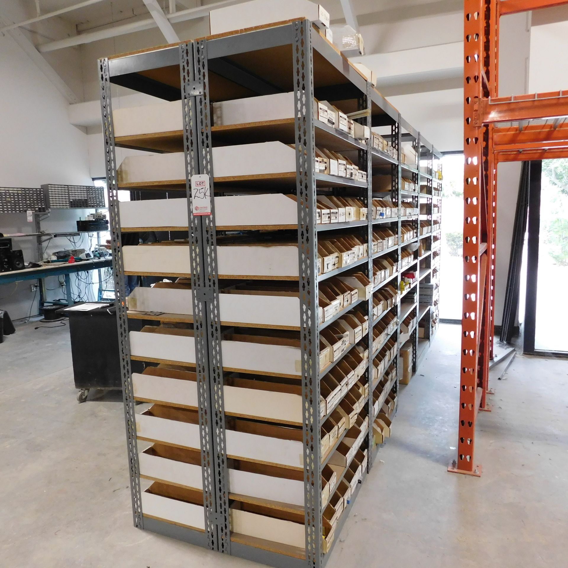 30' OF SHELVING CONTAINING ELECTRONIC PARTS AND COMPONENTS - Image 2 of 2