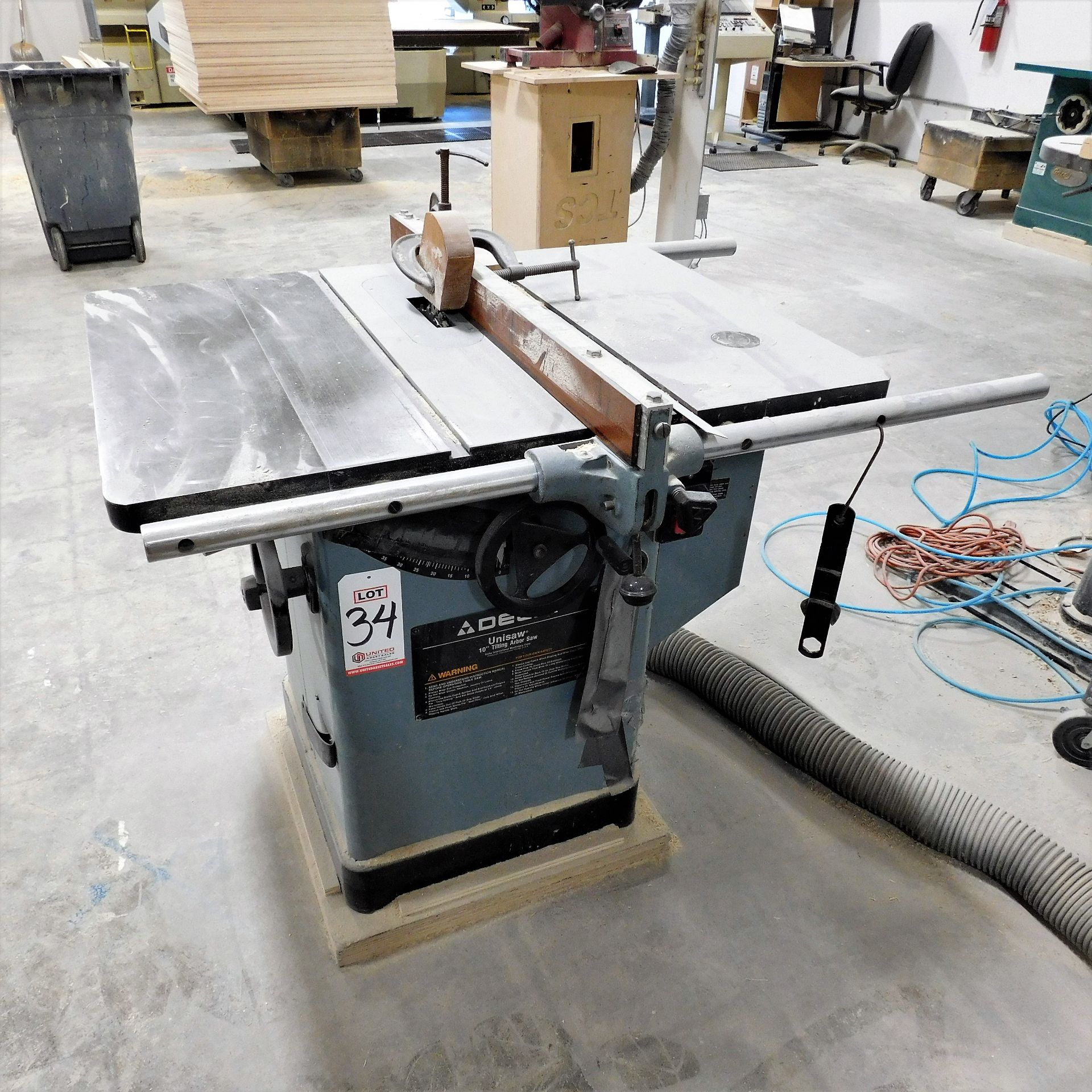 DELTA UNISAW, 10" TILTING ARBOR TABLE SAW, CAT. NO. 34-806, S/N 94B96621