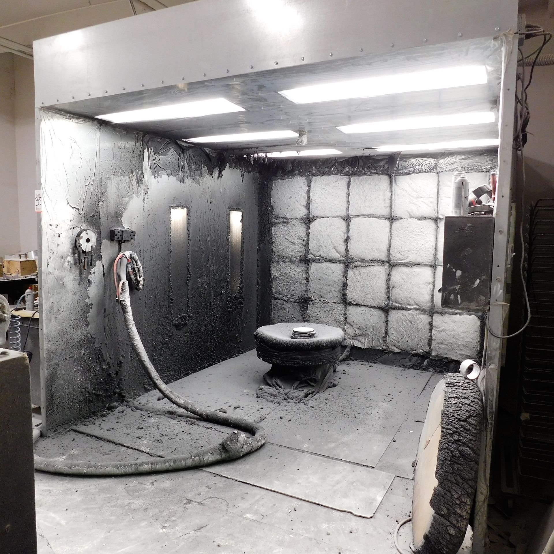 SPRAY BOOTH, APPROX. 1 YEAR OLD, 10'W X 10'D X 8'H, LIGHTED (DELAYED PICKUP; MARCH 22) - Image 2 of 4