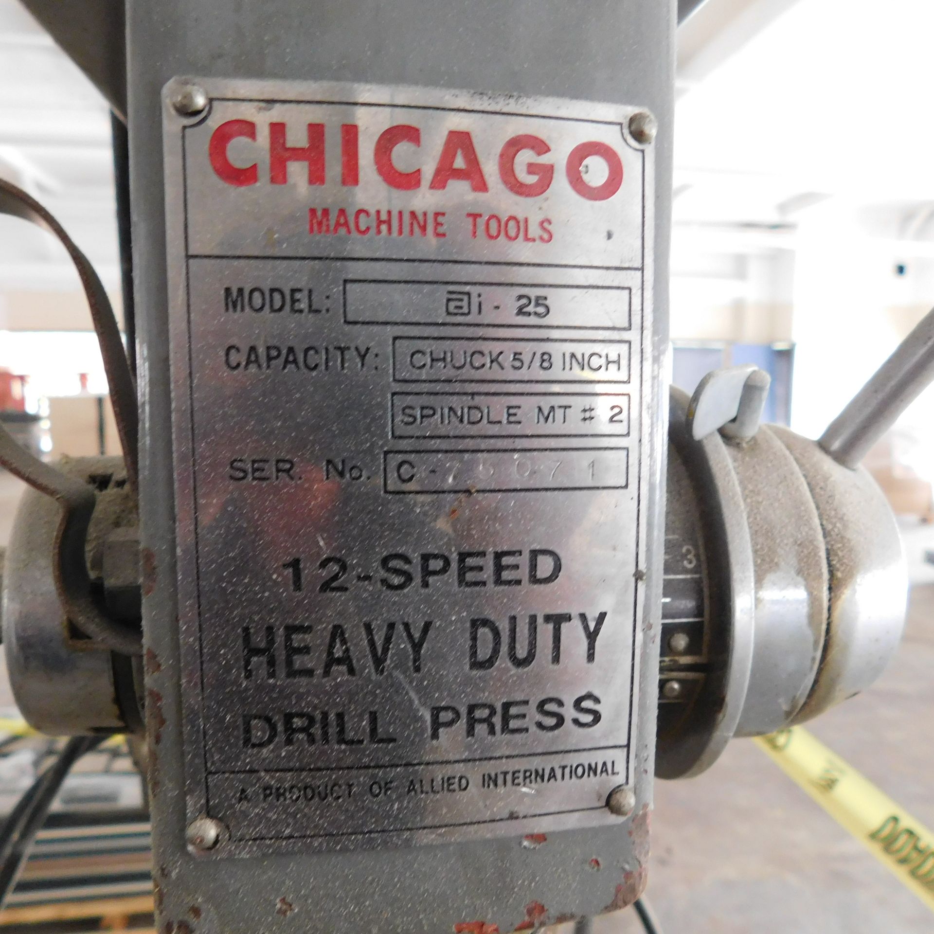 CHICAGO AI-25, 12 SPEED H.D. DRILL PRESS, 5/8" CHUCK - Image 2 of 2