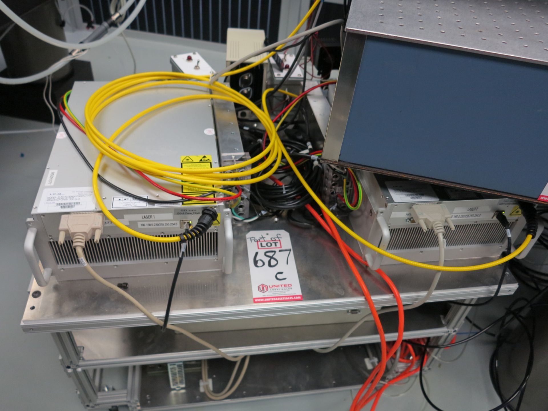 LOT - LASER COMPONENTS W/ ELECTRONIC COMPONENTS ON CART - Image 5 of 7