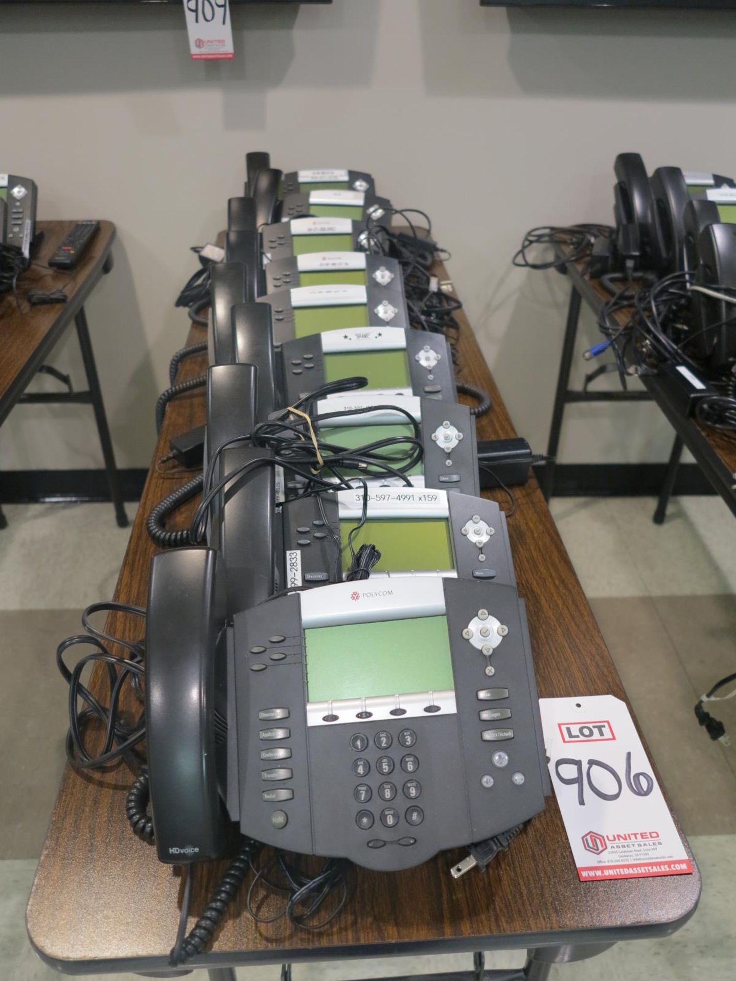 LOT - (9) POLYCOM OFFICE PHONES