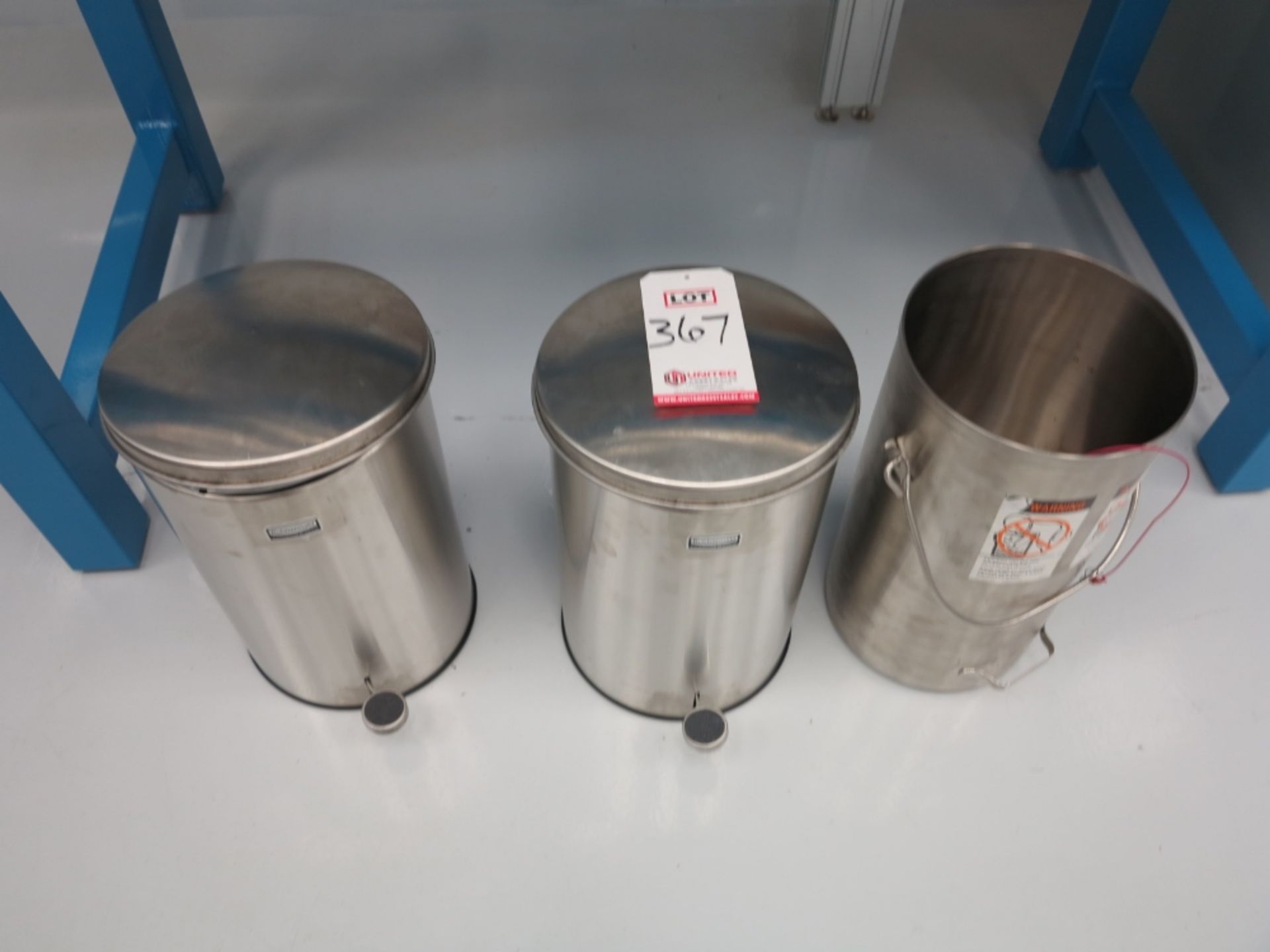 LOT - (3) FOOT OPERATED TRASH CANS