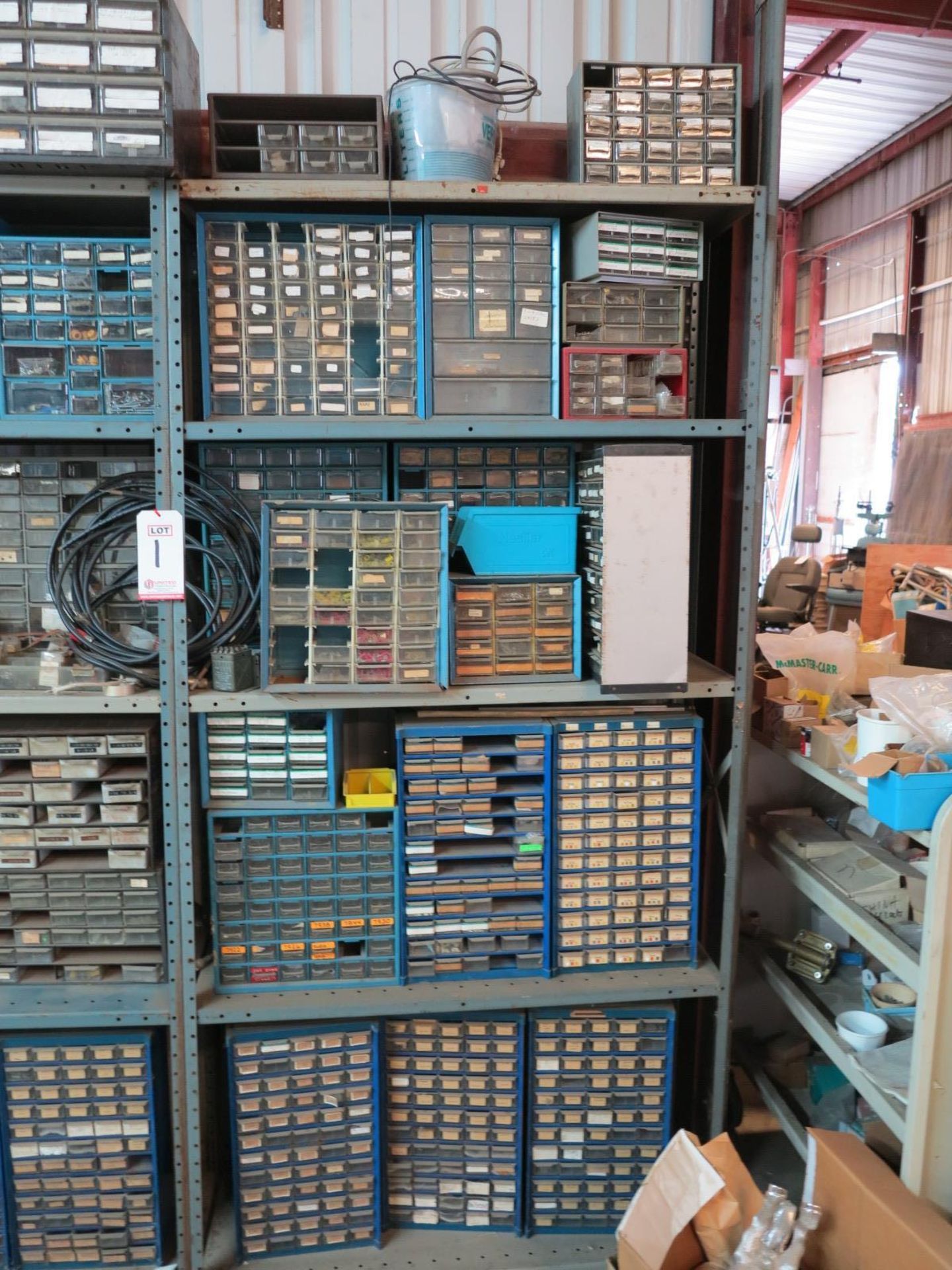 LOT - (2) SHELVES W/ CONTENTS TO INCLUDE: HARDWARE, ELECTRIC CIRCUITS - Image 2 of 2