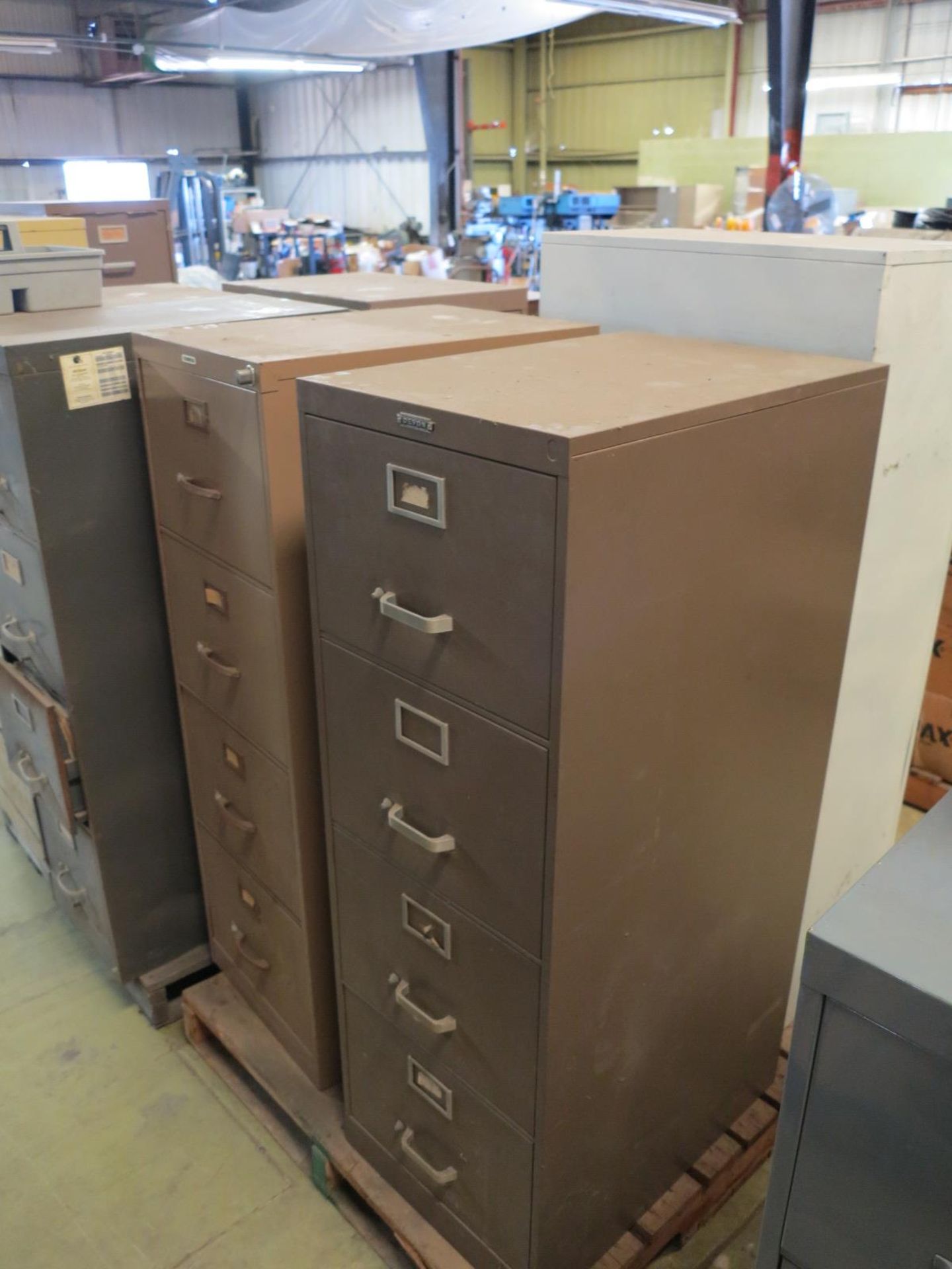 LOT - PALLET W/ (3) FILE CABINETS