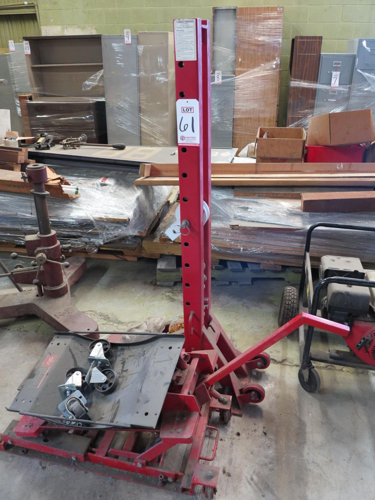 LOT - 10-TON FRAME STRAIGHTENER AND TRANS DOLLY