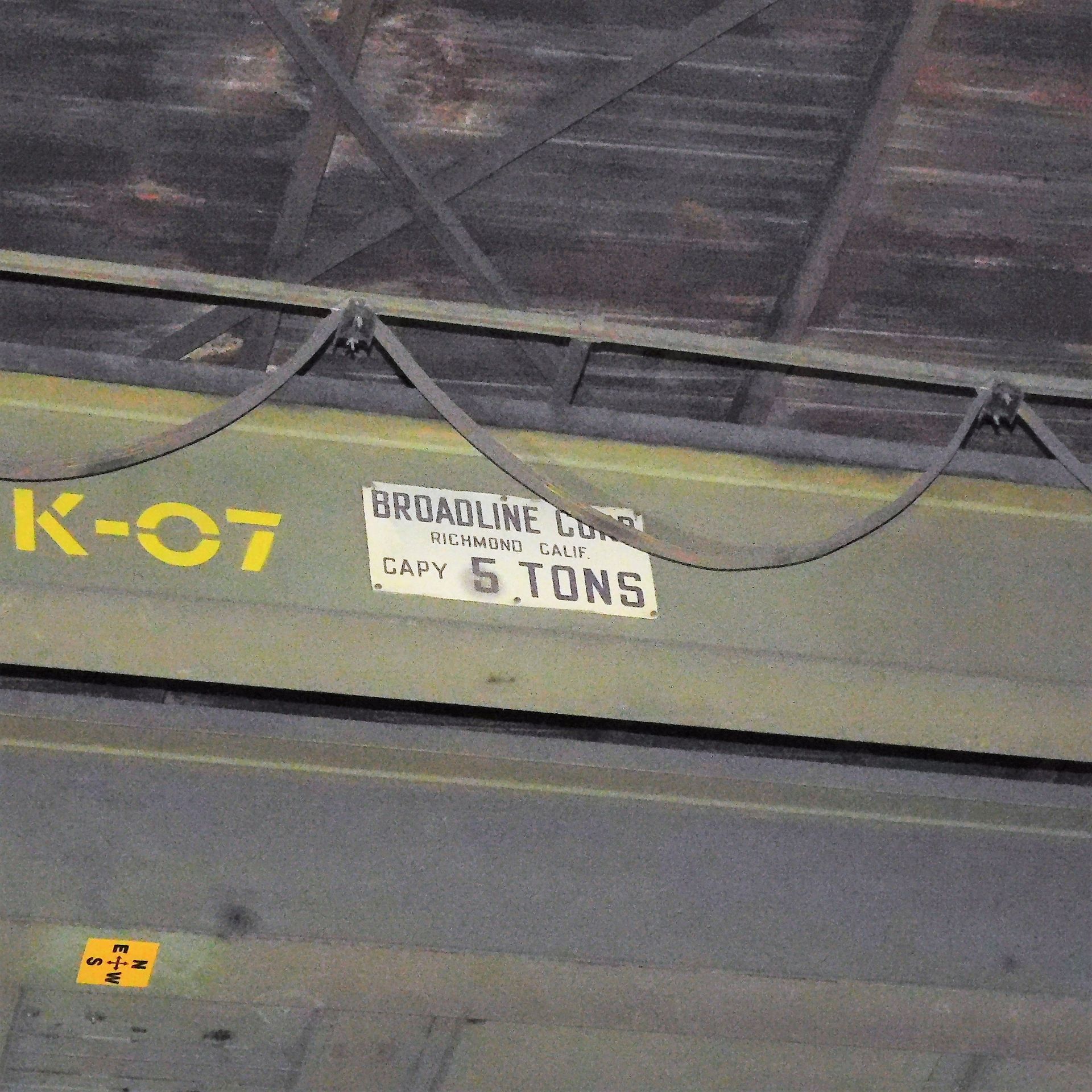 TOP RUNNING I BEAM BRIDGE CRANE, APPROX. 55' SPAN, A/C POWERED - Image 6 of 7