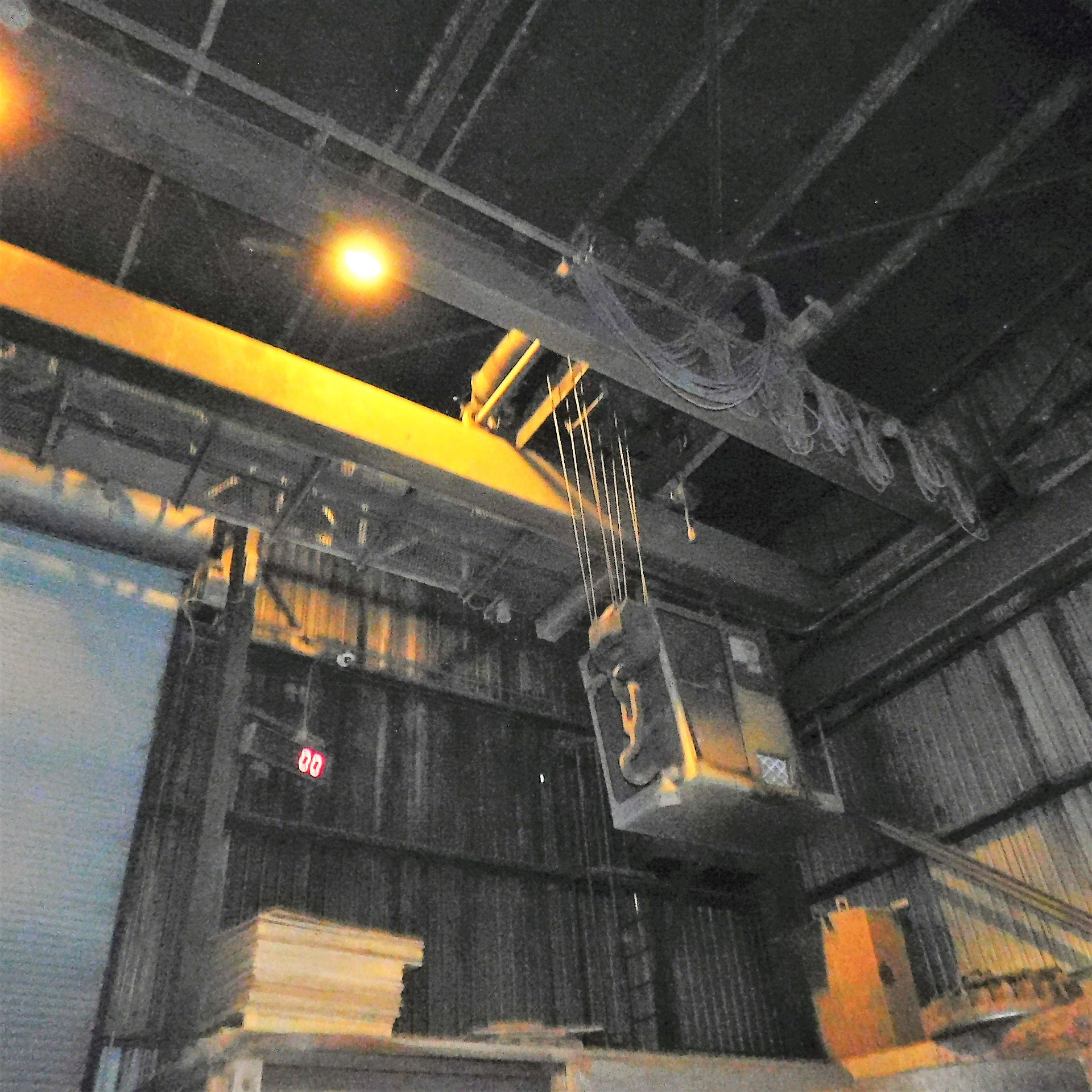 15-TON CAB CRANE, A/C POWERED, W/ SCALE, TOP RUNNING BOX GIRDER, 45' SPAN (LATE REMOVAL - JULY 16) - Image 3 of 6
