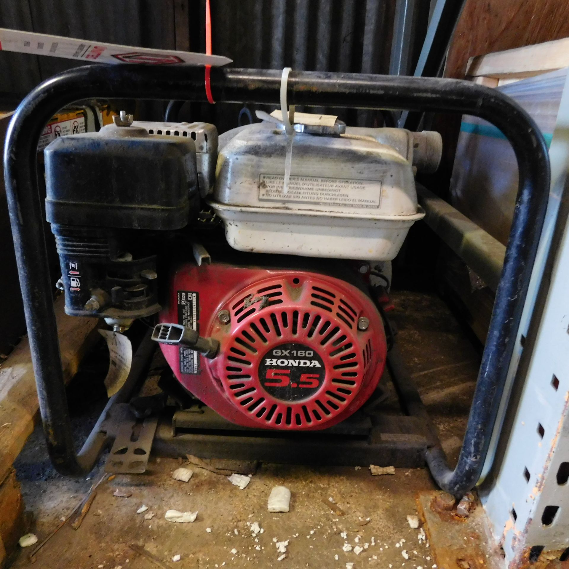 PORTABLE WATER PUMP W/ 5.5 HP HONDA ENGINE, W/ HOSE - Image 2 of 3