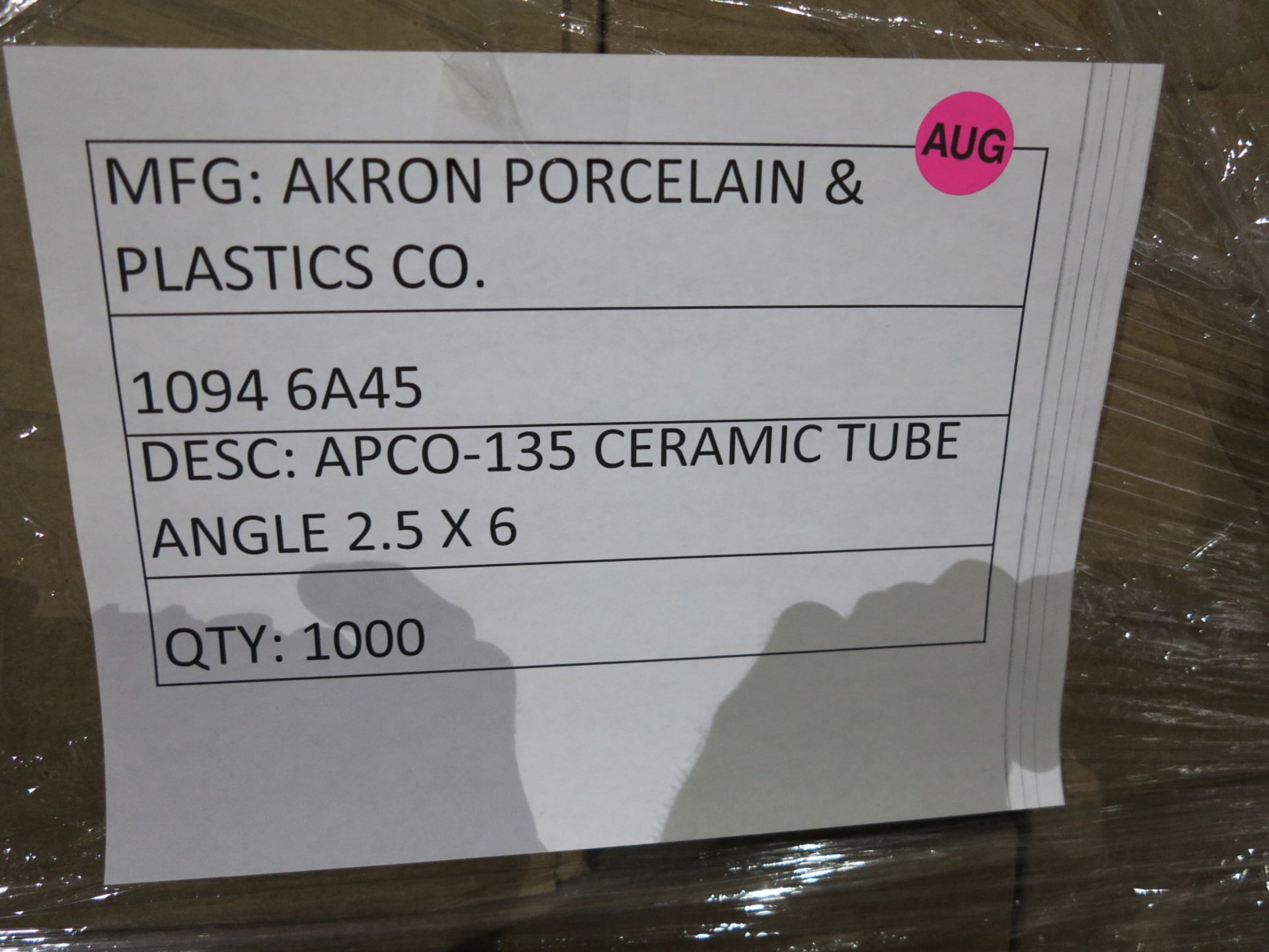 LOT - (6) PALLETS OF FOSECO EXOTHERMIC INSULATION SLEEVES AND AKRON PORCELAIN PRODUCTS, SEE PHOTOS - Image 3 of 7