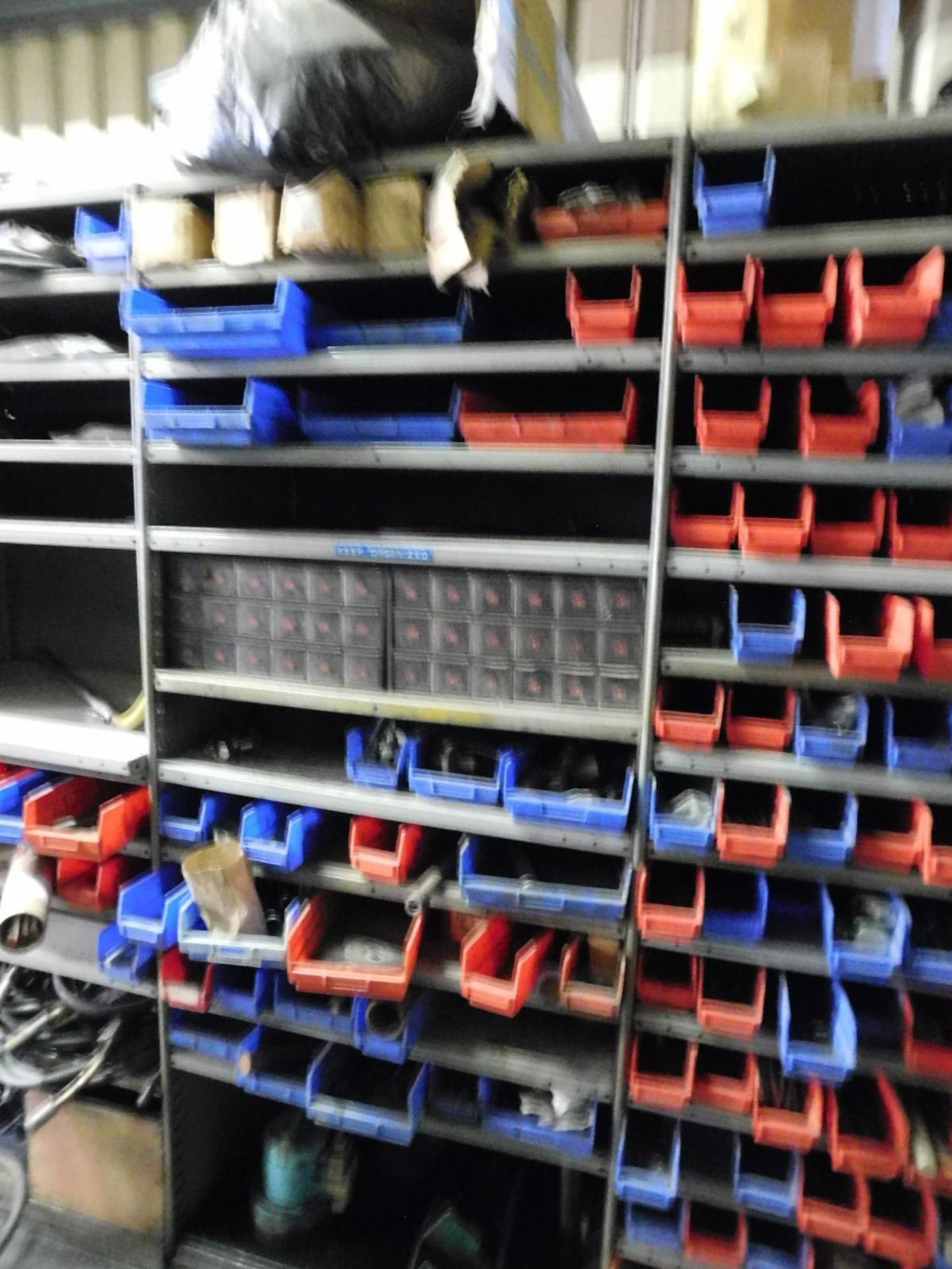 LOT - 18-1/2" OF 7' HEIGHT SHELVING FULL OF LARGE WRENCHES AND MISC HARDWARE - Image 2 of 6