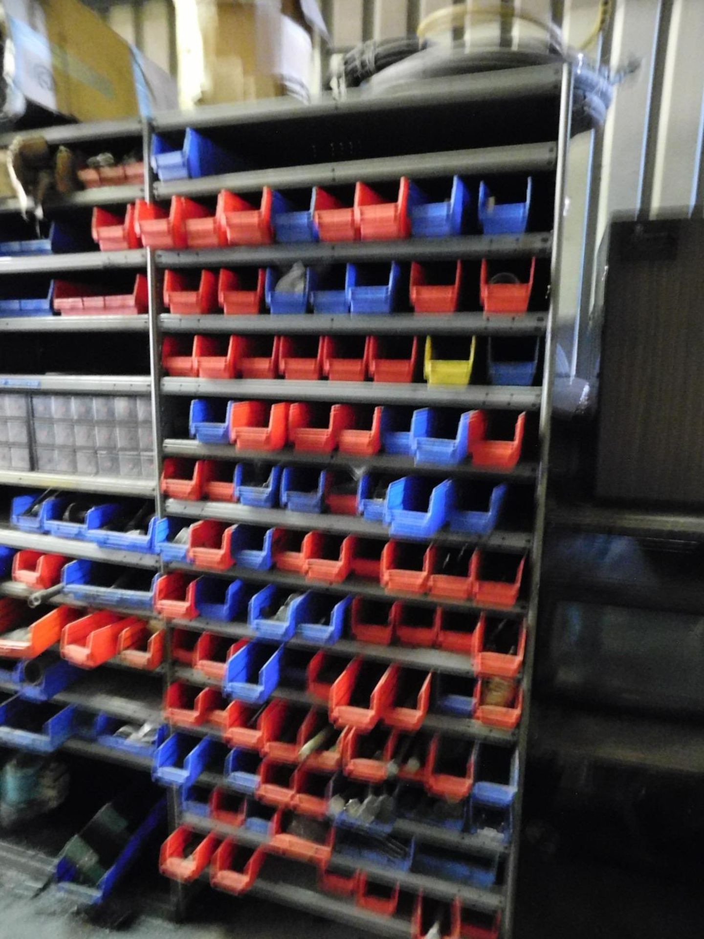 LOT - 18-1/2" OF 7' HEIGHT SHELVING FULL OF LARGE WRENCHES AND MISC HARDWARE