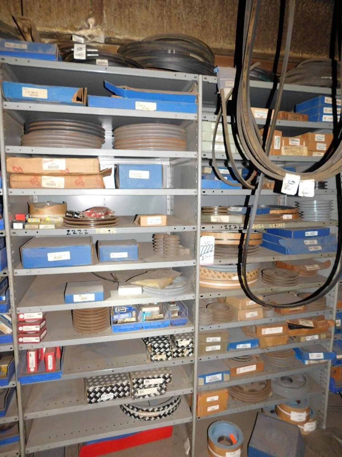 LOT - (3) 3' SHELF UNITS FULL OF ASSORTED PULLEYS