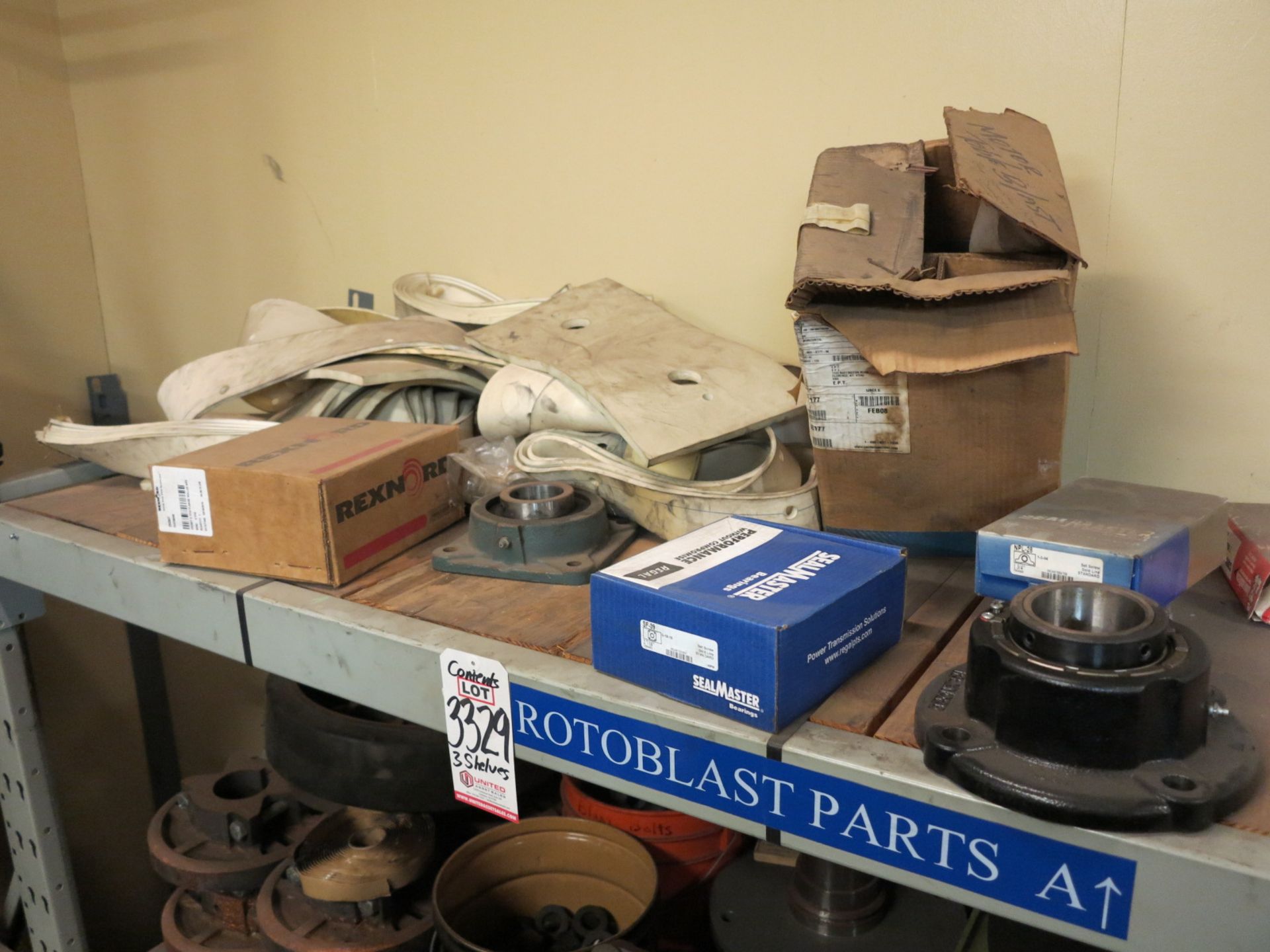 LOT - CONTENTS OF (3) SHELVES OF ROTOBLAST PARTS, GN26 - Image 2 of 6