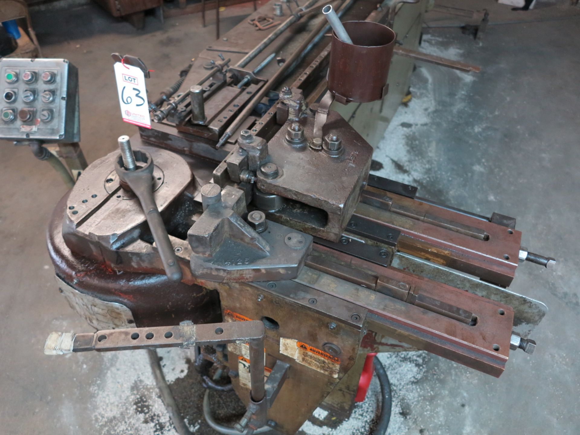 PINES #1 HORIZONTAL TUBE BENDER, 2" OD, HYDRAULIC MANDREL EXTRACTOR, 8' TRAVEL, S/N 11205-65001 - Image 4 of 4
