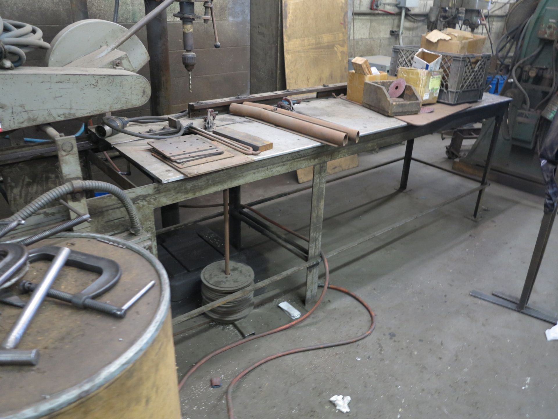 CUTOFF SAW ON CONVEYOR TABLE, 31"W X 14'L - Image 2 of 2