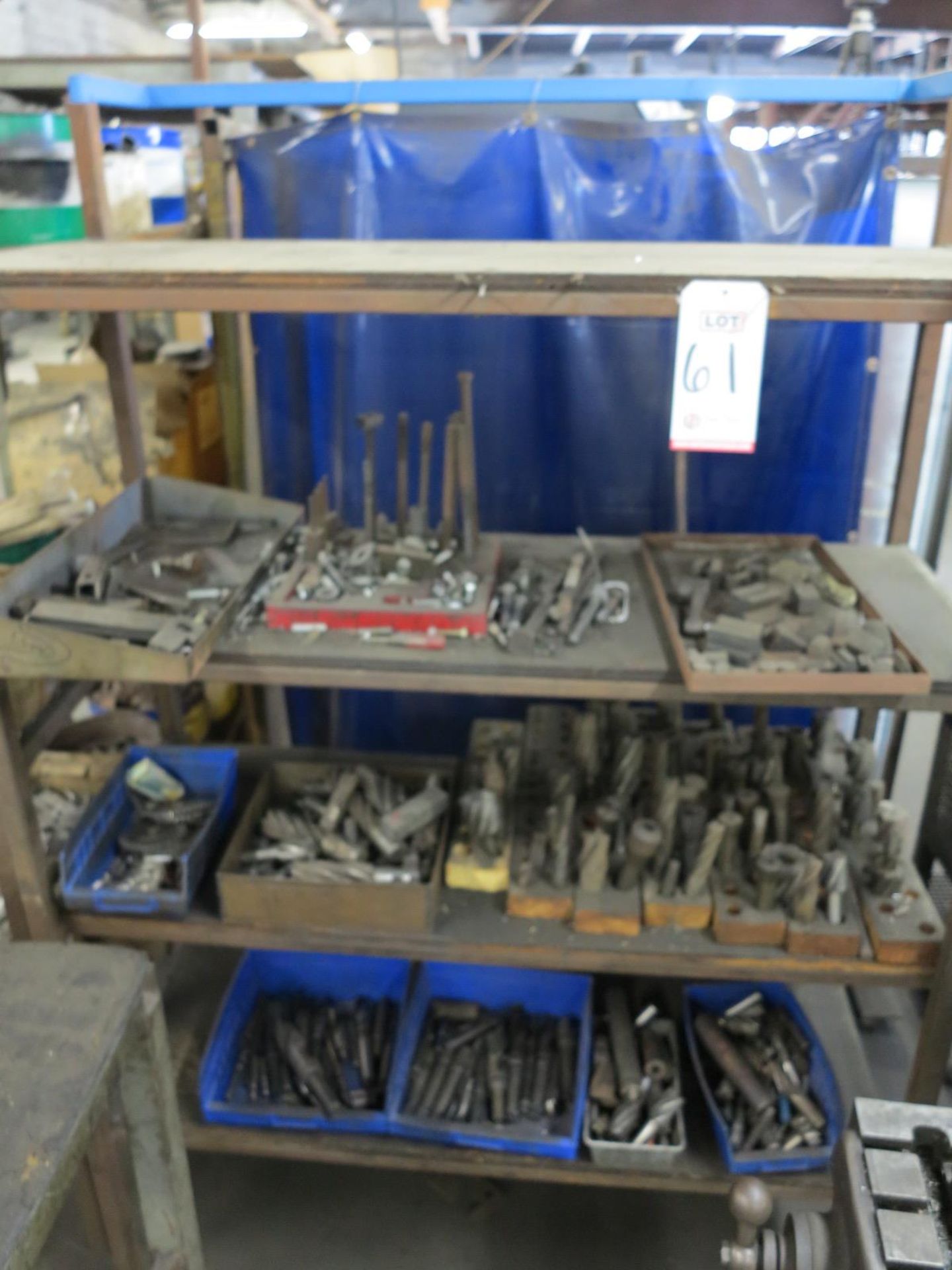 LOT - SHELF W/ CONTENTS: MILL CUTTERS, TOOLING