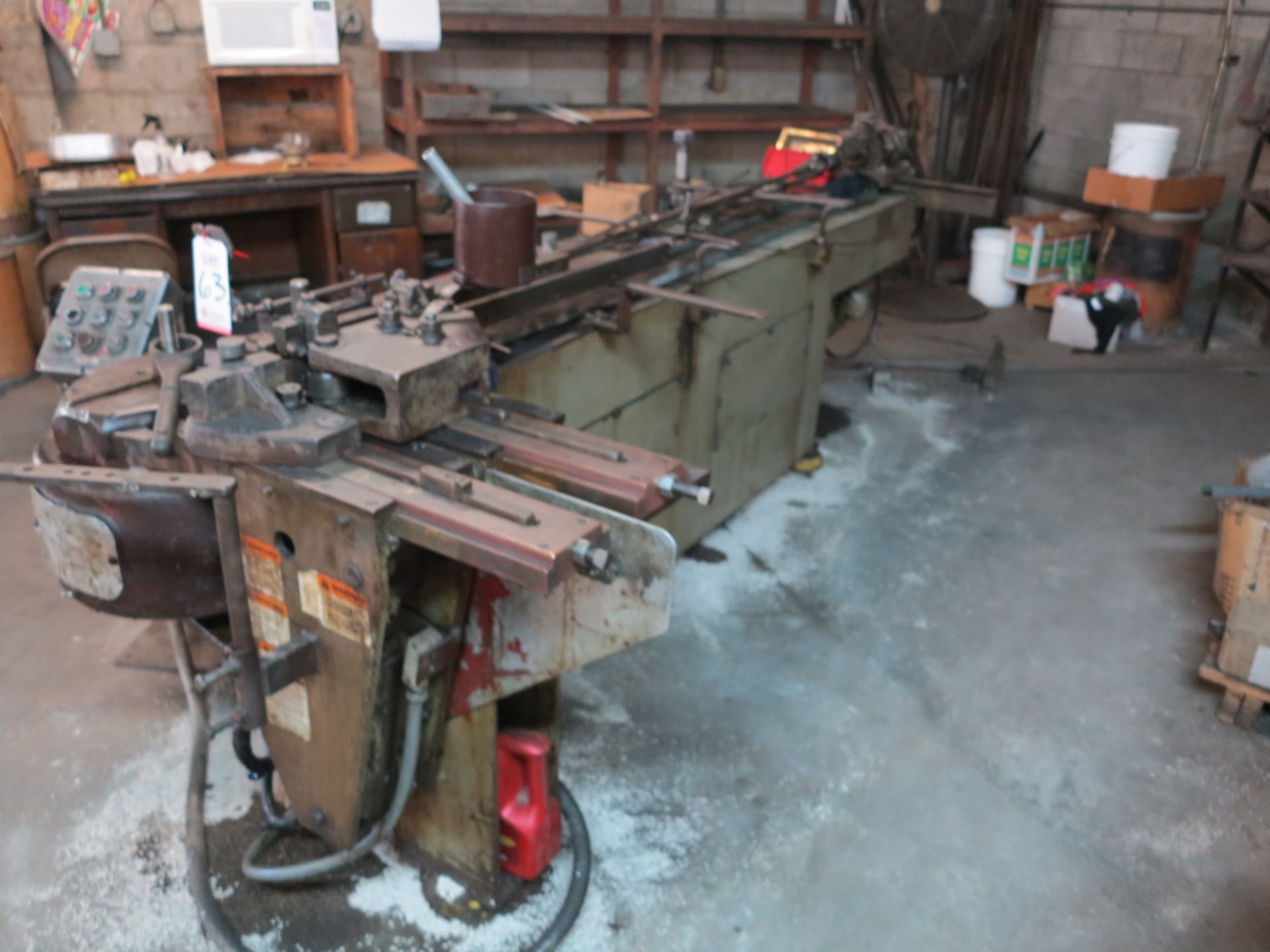 PINES #1 HORIZONTAL TUBE BENDER, 2" OD, HYDRAULIC MANDREL EXTRACTOR, 8' TRAVEL, S/N 11205-65001 - Image 3 of 4