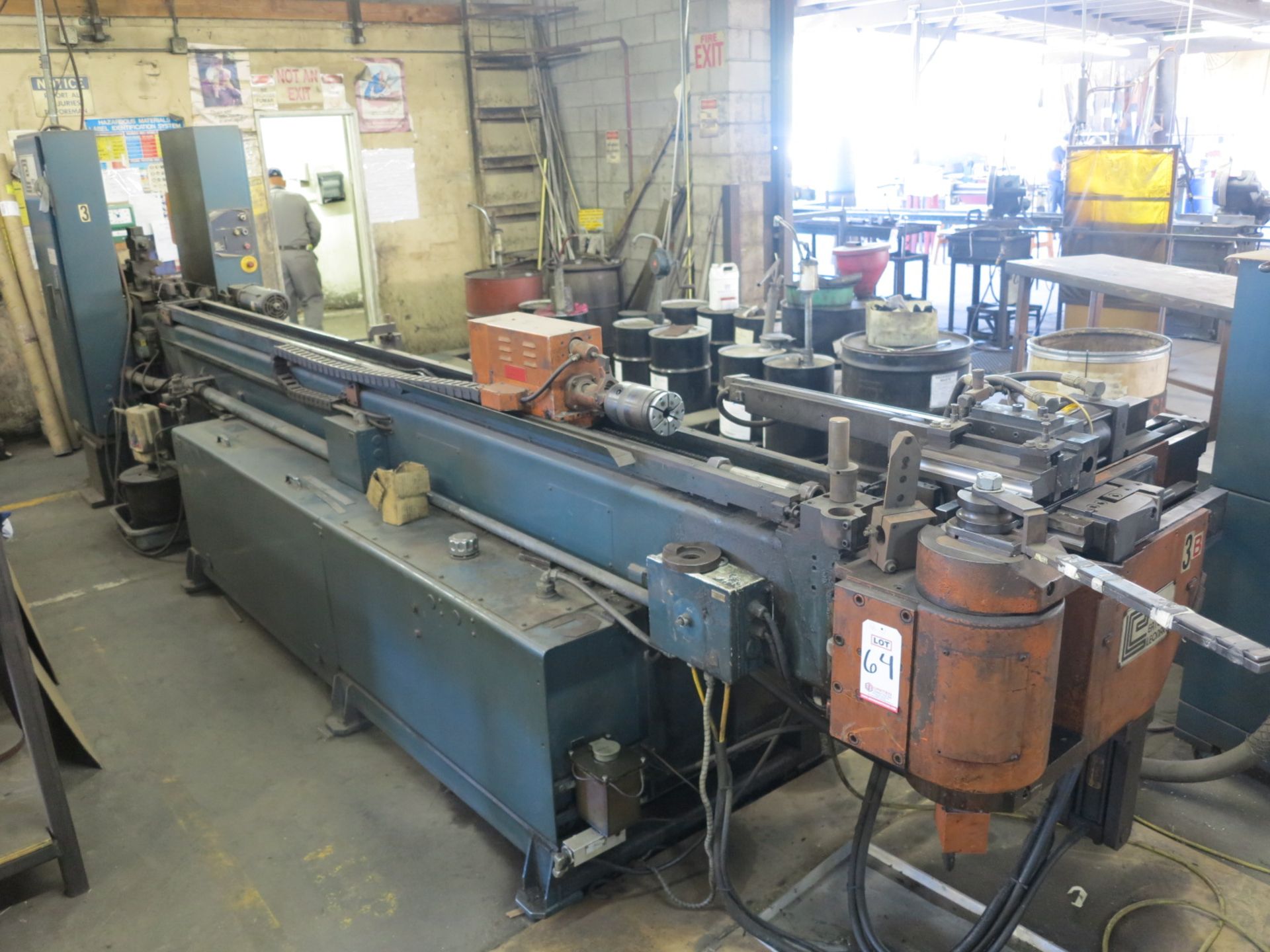 EATON LEONARD HORIZONTAL TUBE BENDER, MODEL VB300MD, 2" OD, HYDRAULIC MANDREL EXTRACTOR, EL-2000