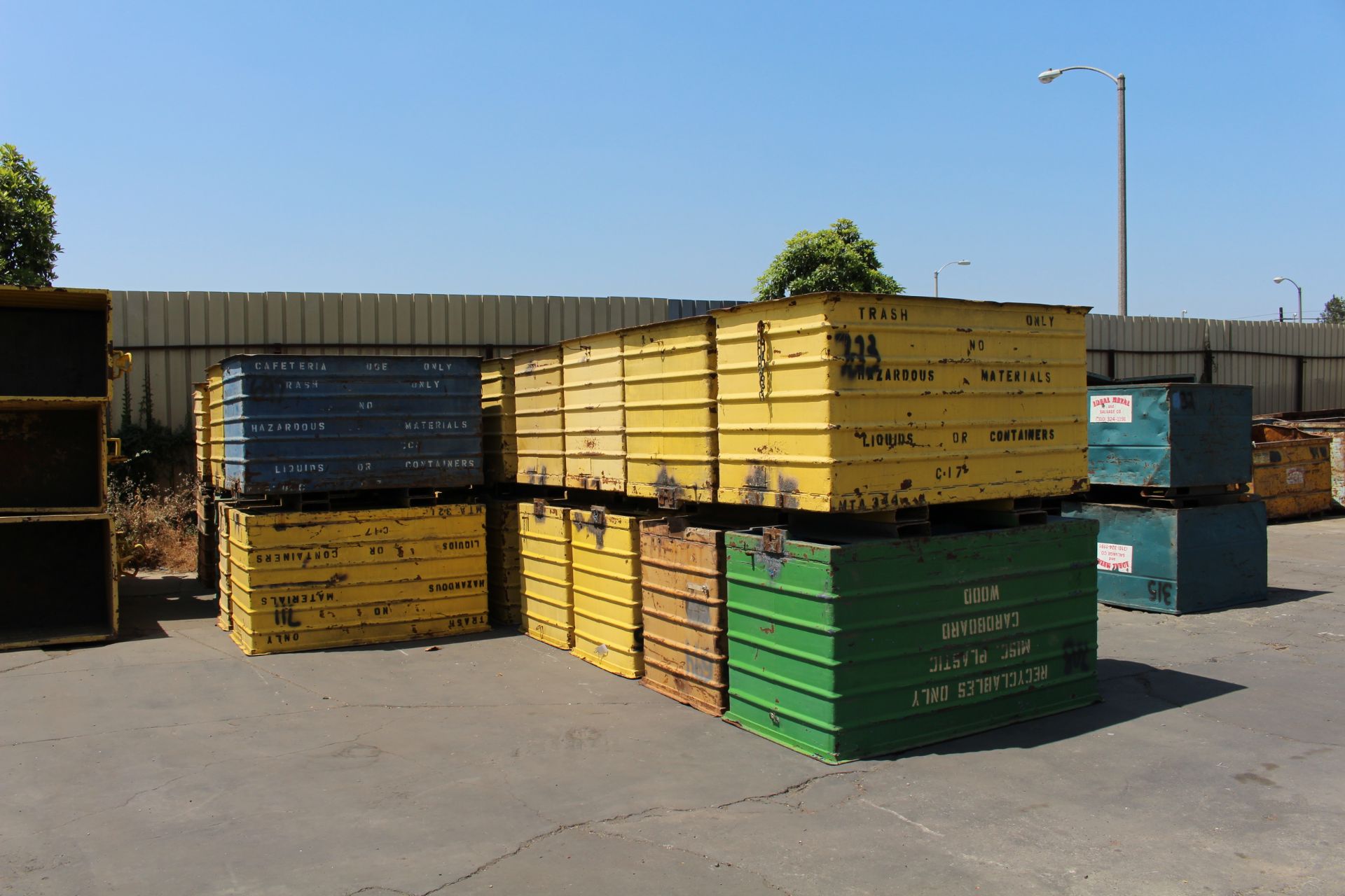 PHOTOS OF SKID STEER, STAKE BED TRUCK, FORKLIFTS, (186) METAL BINS AND SHOP EQUIPMENT - Image 11 of 37